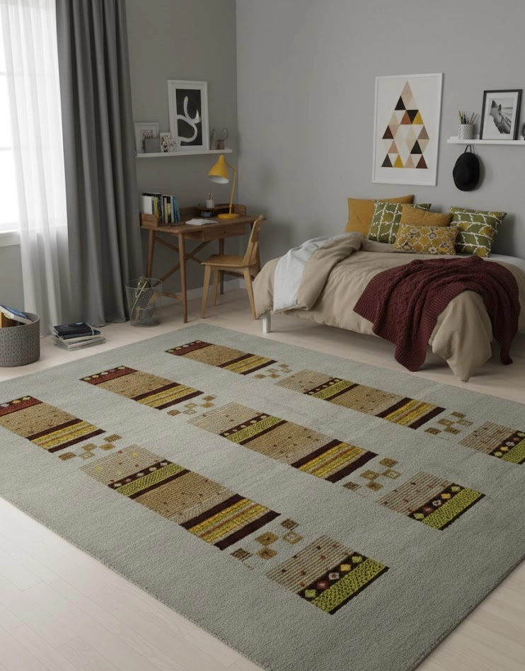 Magic Rugs Gray Geometric 6X8 Indo-Gabbeh Oriental Rug
