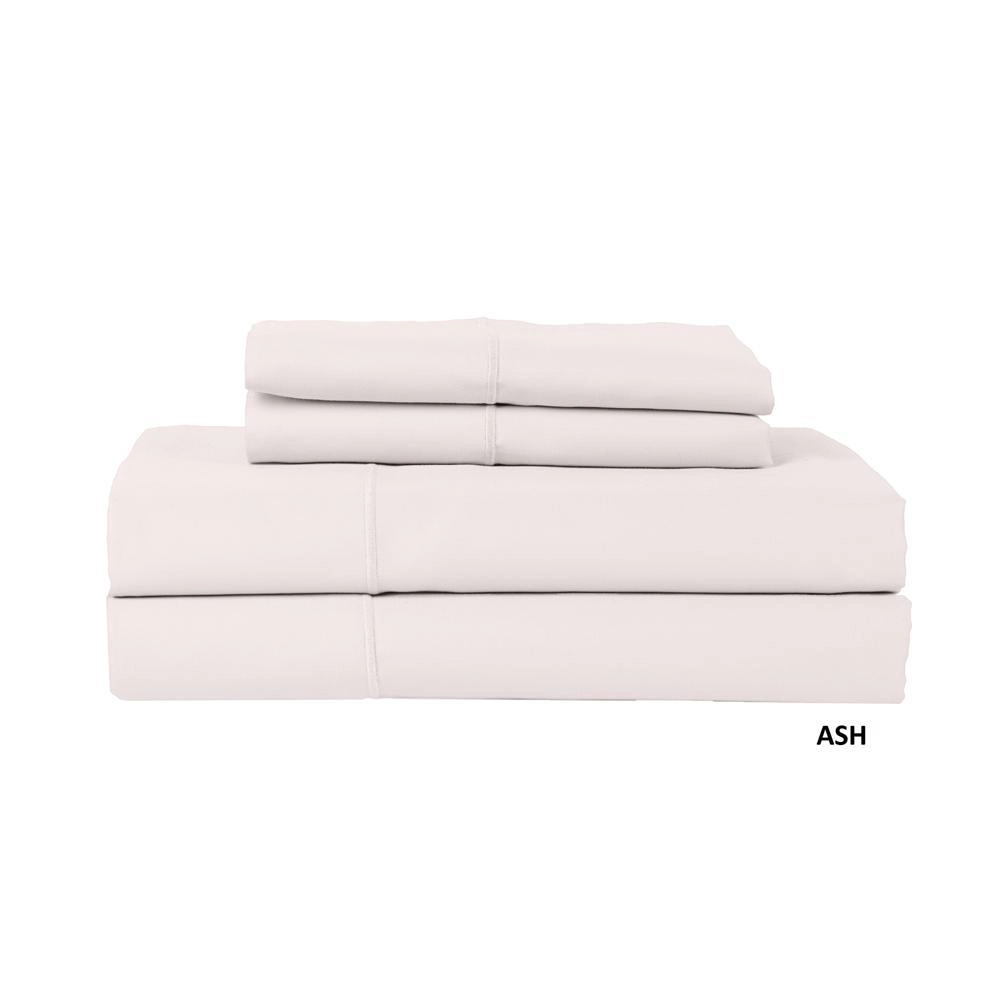 Hotel Concepts 500 Thread Count Sateen Sheet 4 Piece Set Queen Ash