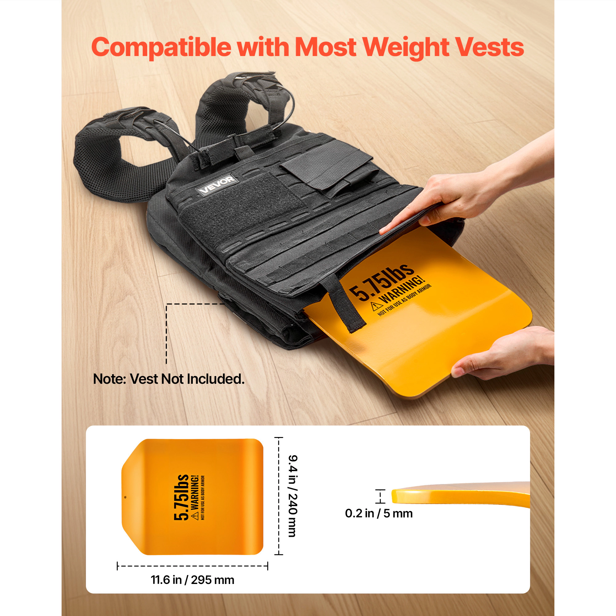 HONGGE Curved Weight Vest Plates Pairs Premium Steel Tactical Weighted Plates for Vest Ergonomic Design for Strength