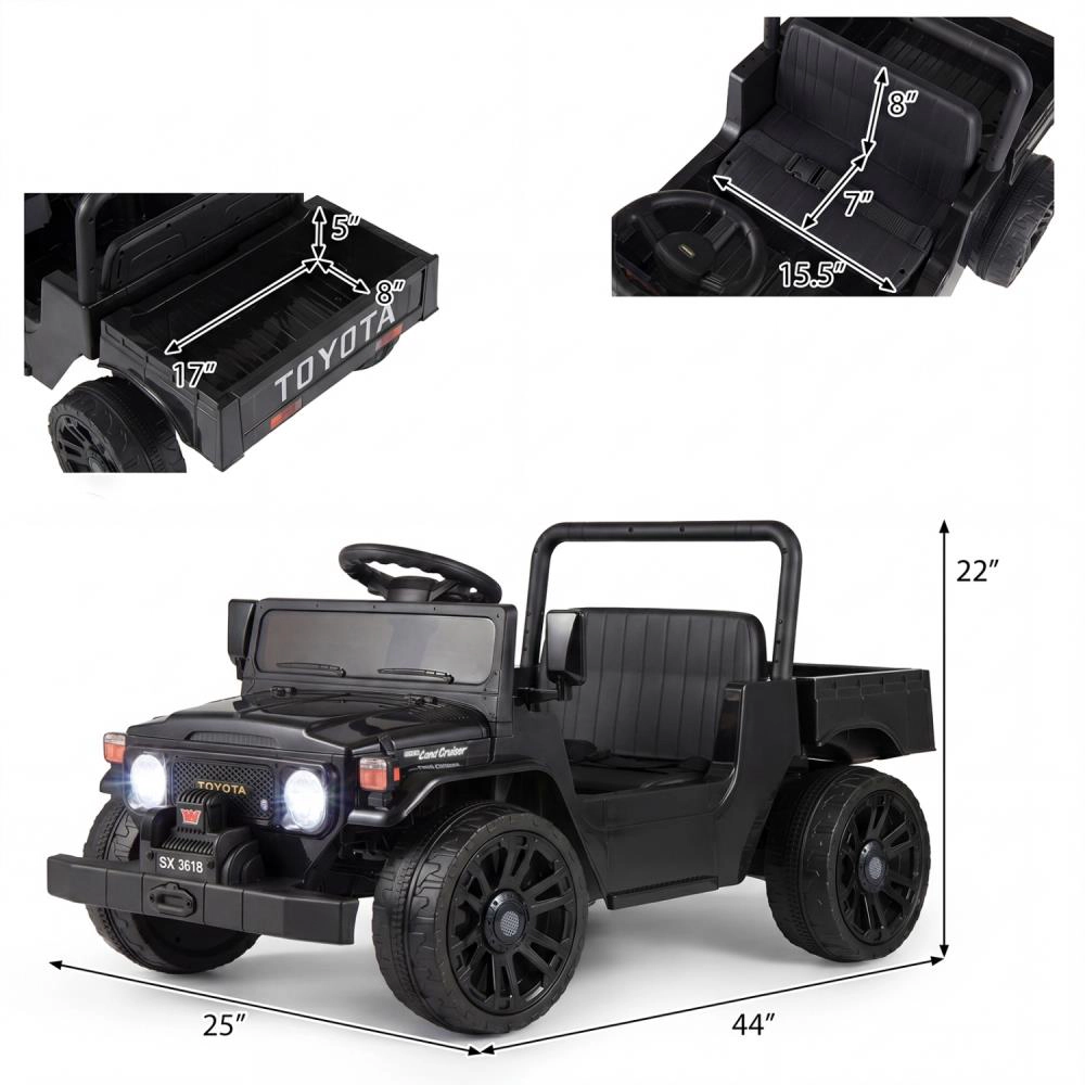 Hivvago 12V Electric Ride On Truck with Dump Bed and Music Licensed Toyota