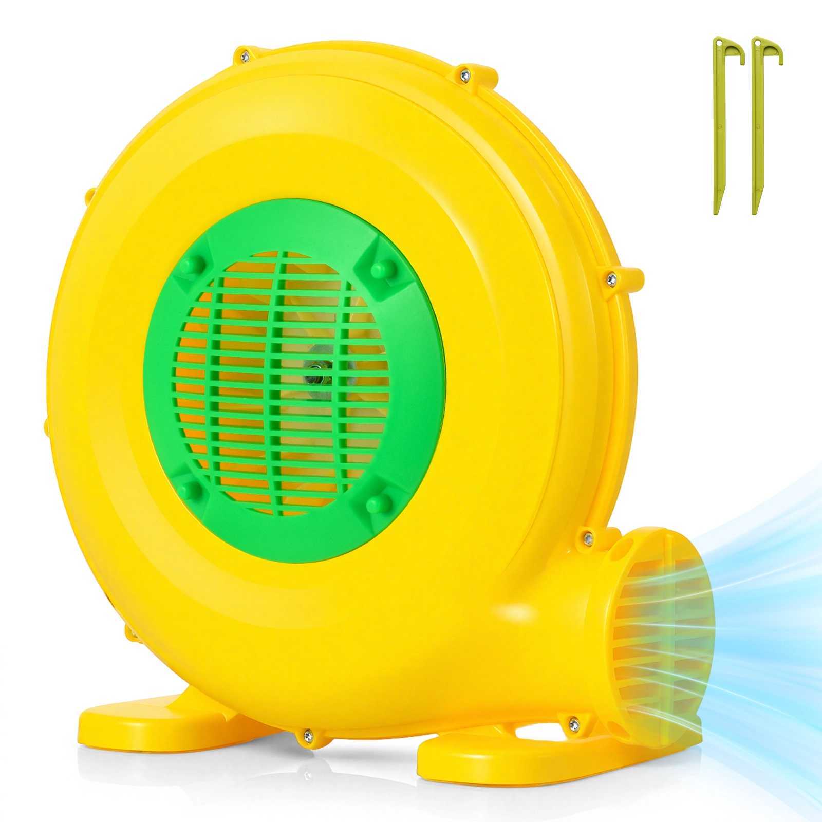 SUGIFT 610W Electric Air Blower for Bounce Houses with 4-in Air Outlet Yellow and Green