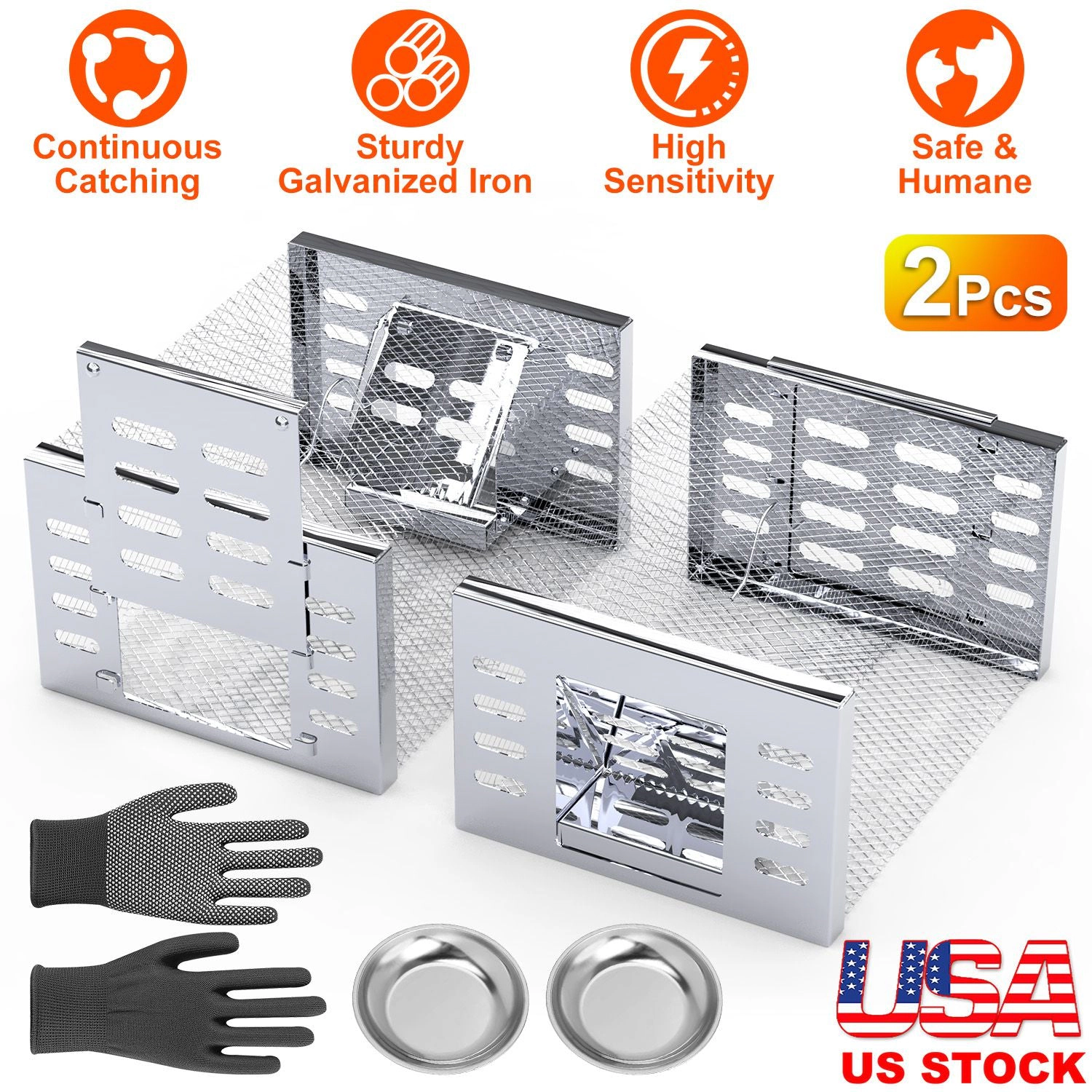 GBruno 2-Pc Humane Mouse Trap Catch And Release Cage