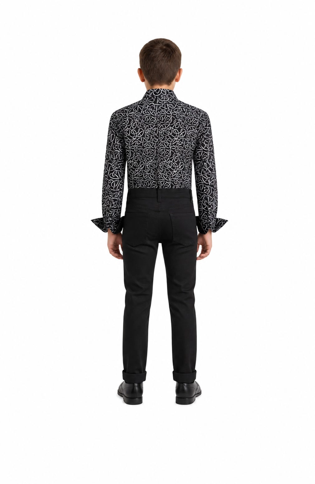 Elie Balleh Boys Slim Fit Elie Balleh Boys' Swirl Print Button-Down Shirt