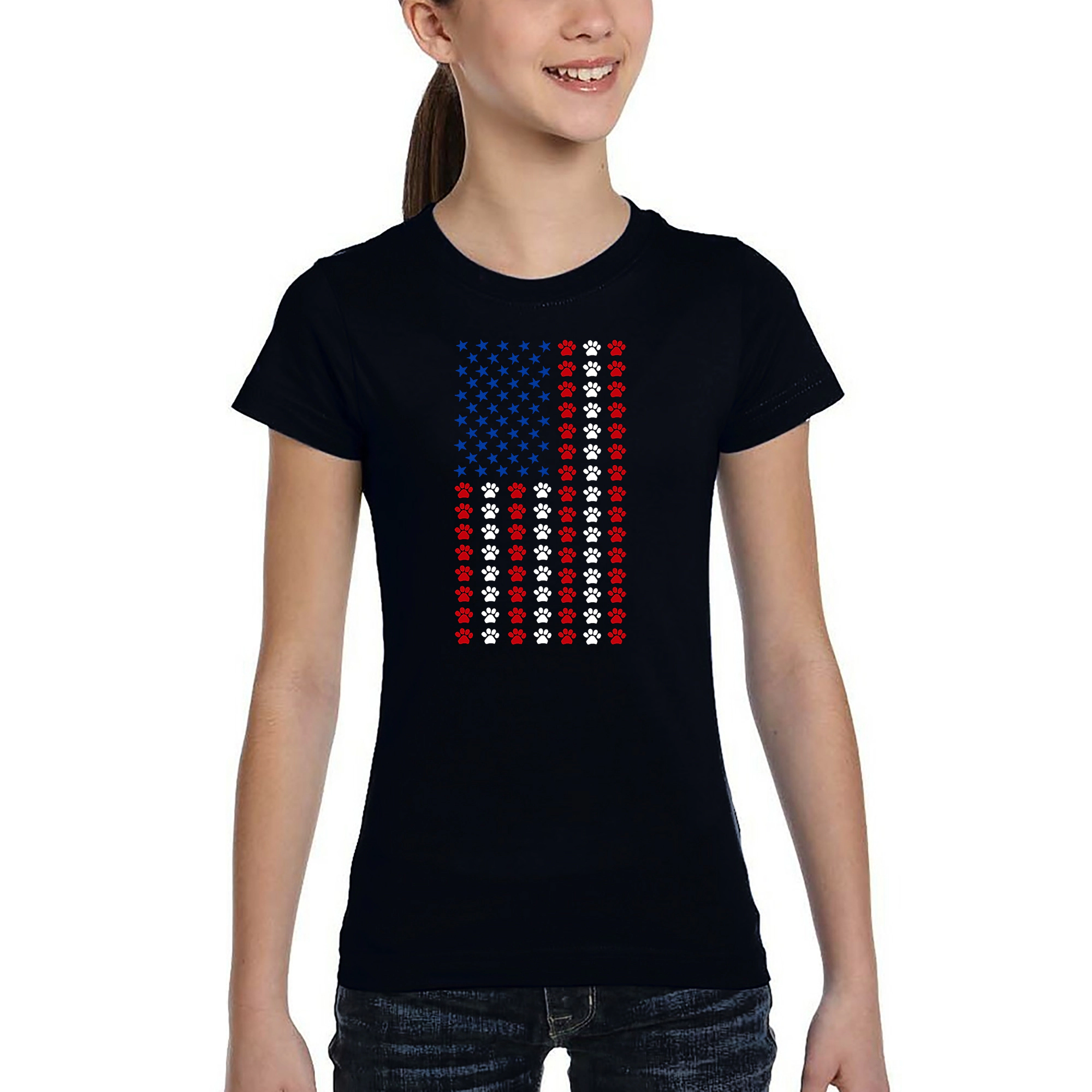 LA Pop Art Girls Word T-Shirt - Paws Flag