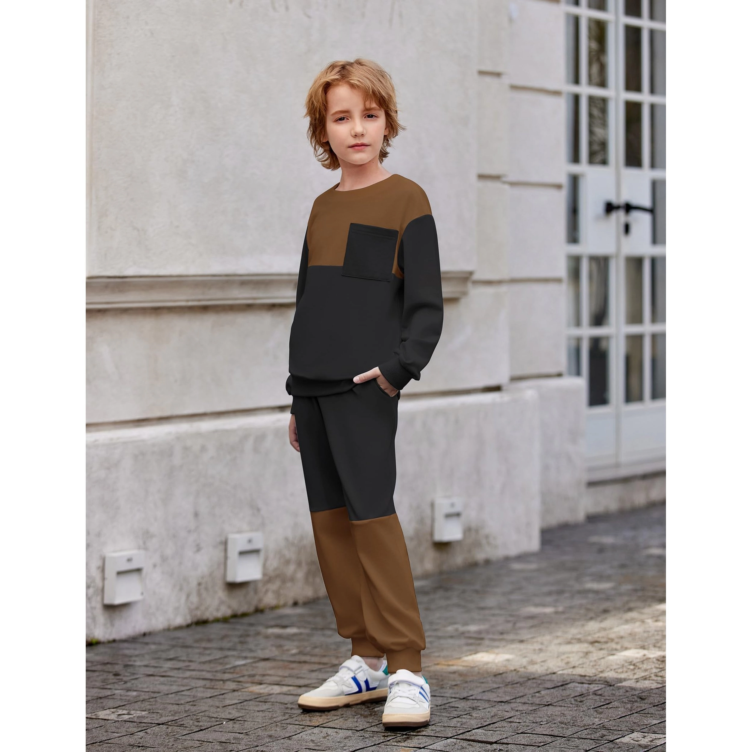Arshiner Toddler Sweatsuit Crewneck Sweatshirt And Sweatpants Fall Fashion Boys Outfits