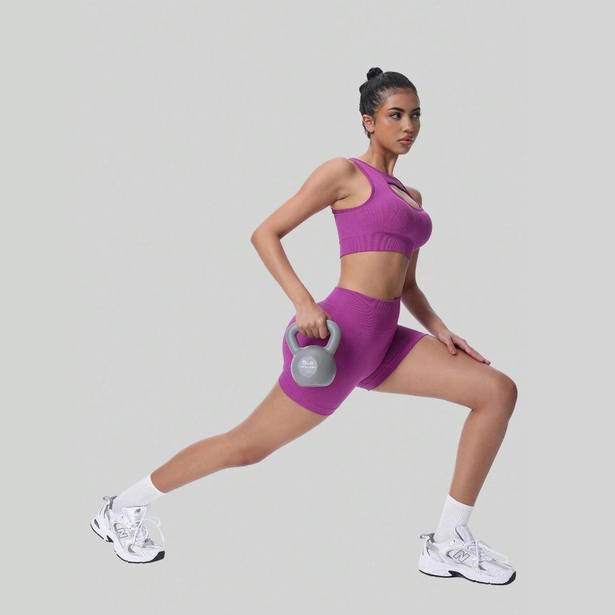 Sol Living Womens Seamless Yoga Set Two-Piece High Elastic Moisture Wicking Sports