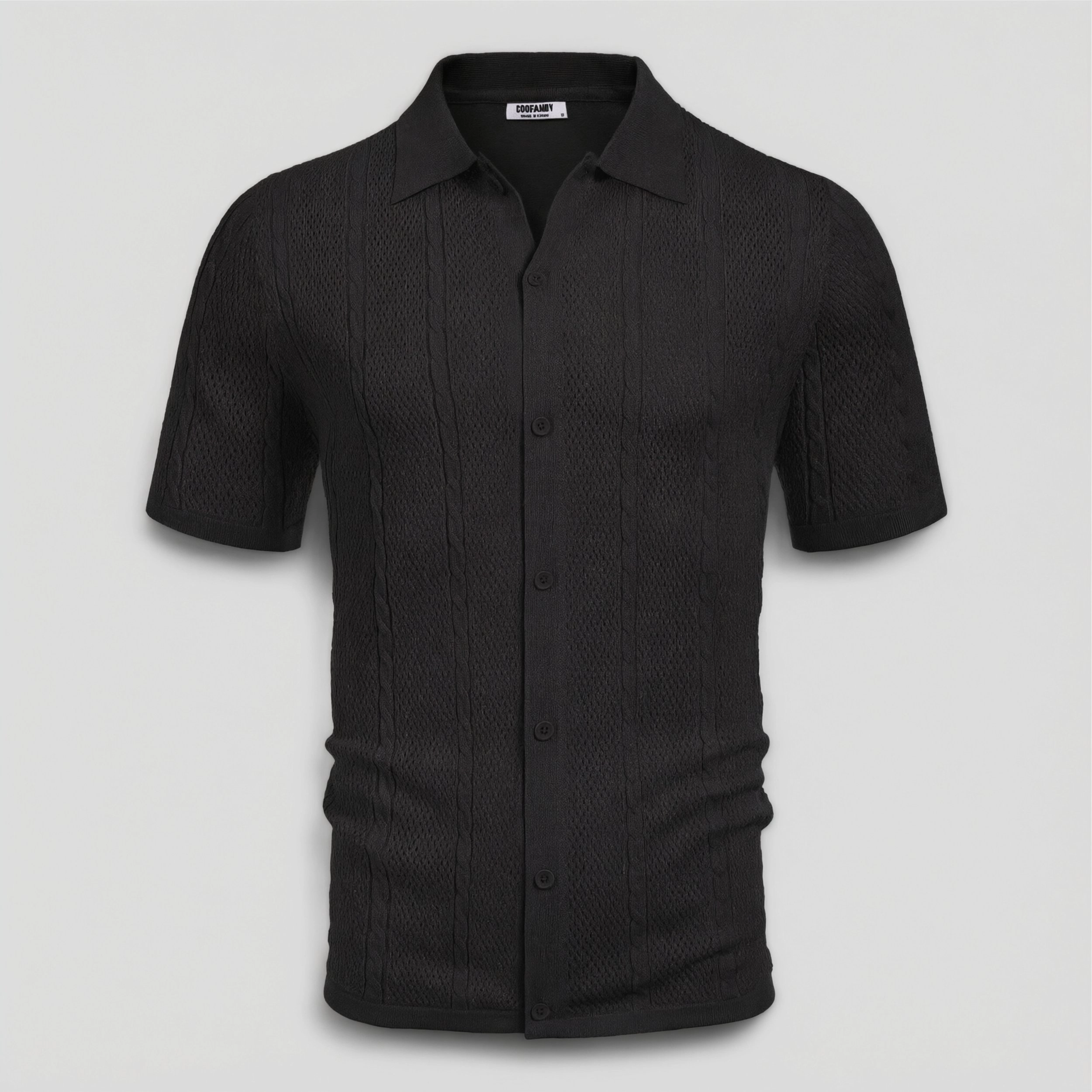 COOFANDY Men's Regular Fit Short Sleeve Knit Camp Shirt