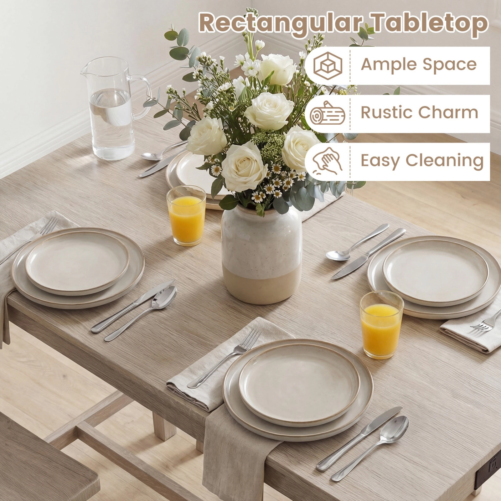 SUGIFT 4-Piece Counter Height Dining Set with Power Outlet 230-lb Table Capacity 24-in Wide Top Gray/Light Gray