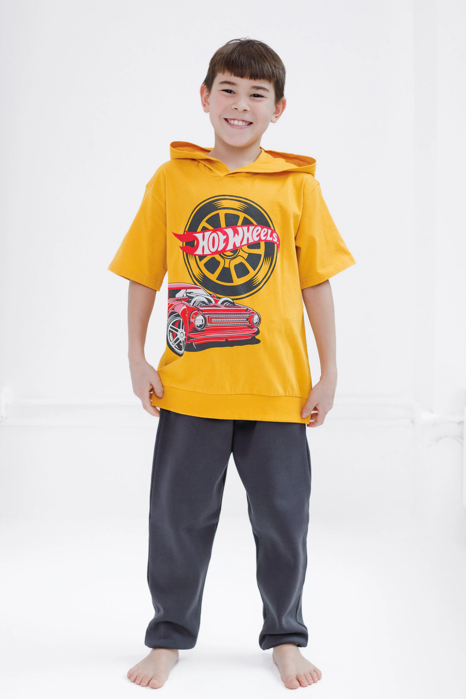 Hot Wheels Boys' 2-Piece Hooded Tee and Joggers Set
