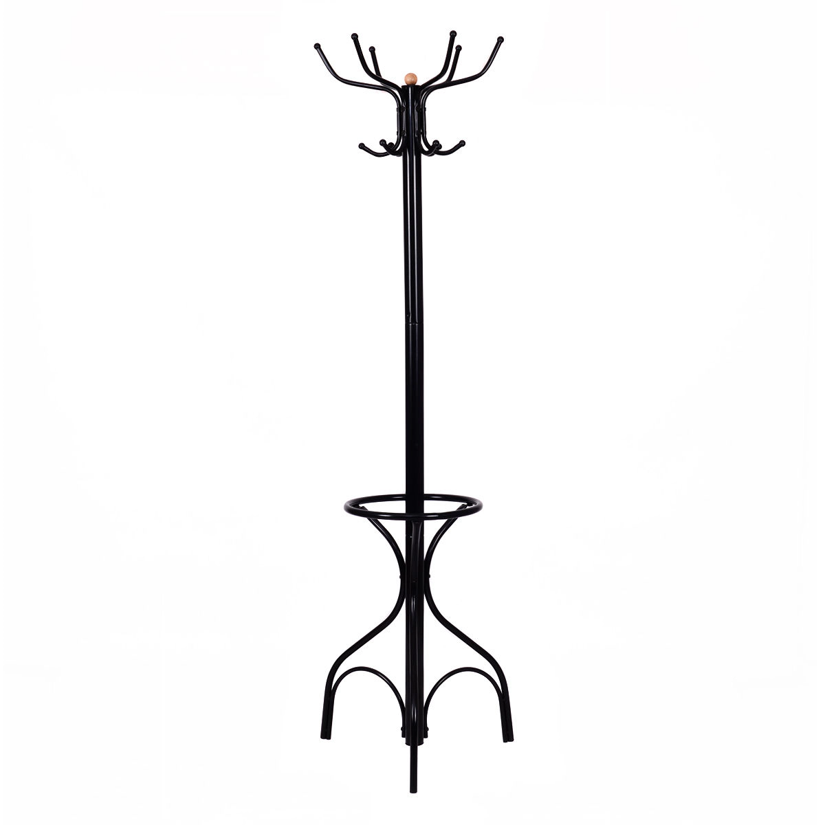 Hivvago Vintage Metal Coat Hat Tree Stand Clothes Hanger