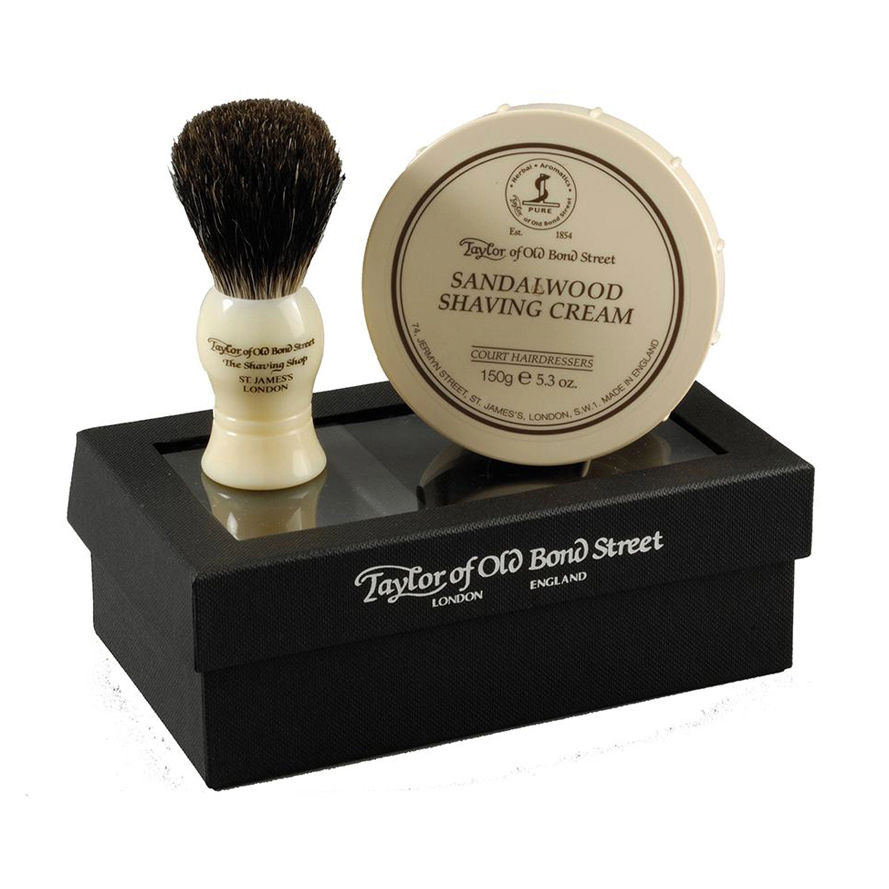 Taylor Of Old Bond Street Pure Badger And Sandalwood Shaving Cream Gift Box