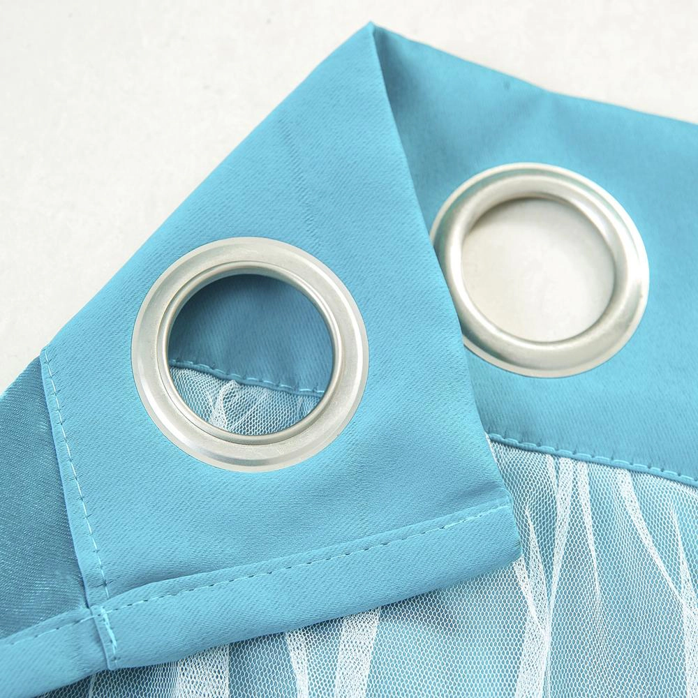 RT Designers Hendrix Double Layer Blackout Grommet Panel Pair - 2-Piece - 38"x84", Blue
