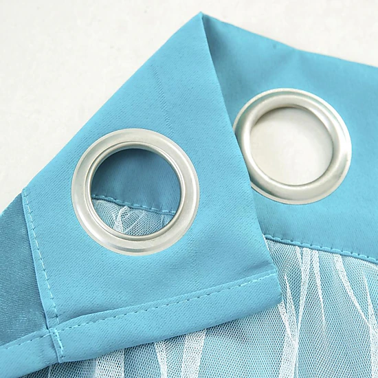 RT Designers Hendrix Double Layer Blackout Grommet Panel Pair - 2-Piece - 38"x84", Blue