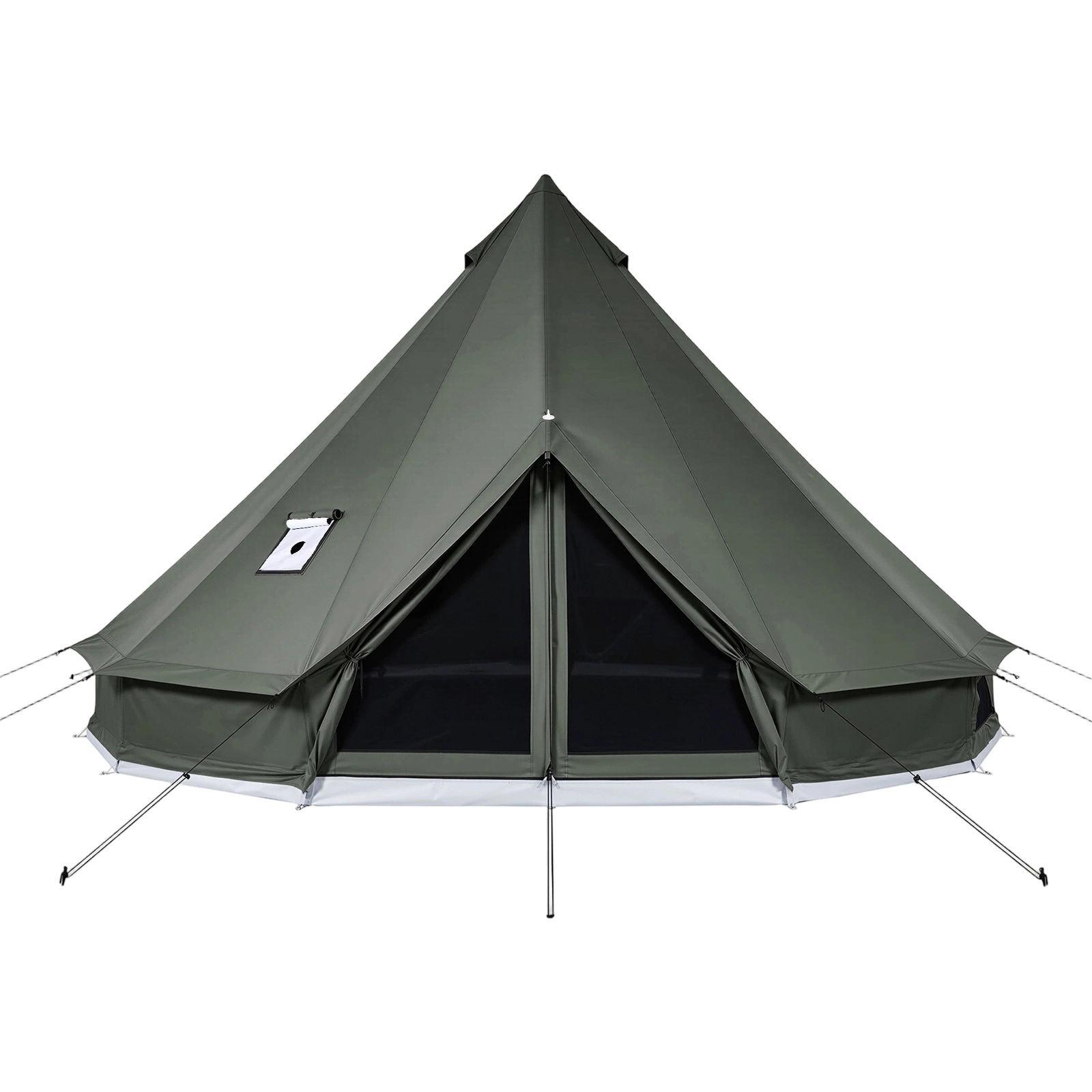 HONGGE Canvas Bell Tent 4 Seasons Yurt Tent for Camping with Stove Jack Canvas Breathable Holds with Zipped Detachable