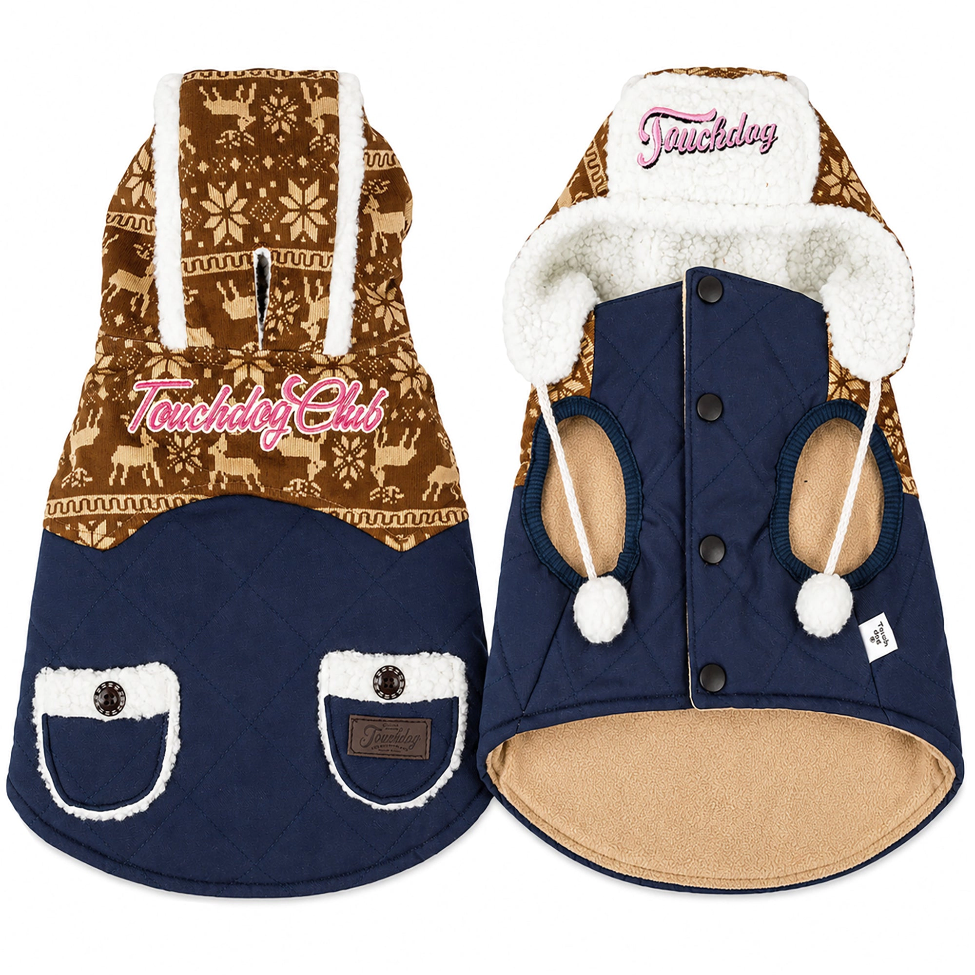 Touchdog ® Snowadayz Pom Pom Pet Hooded Sweater