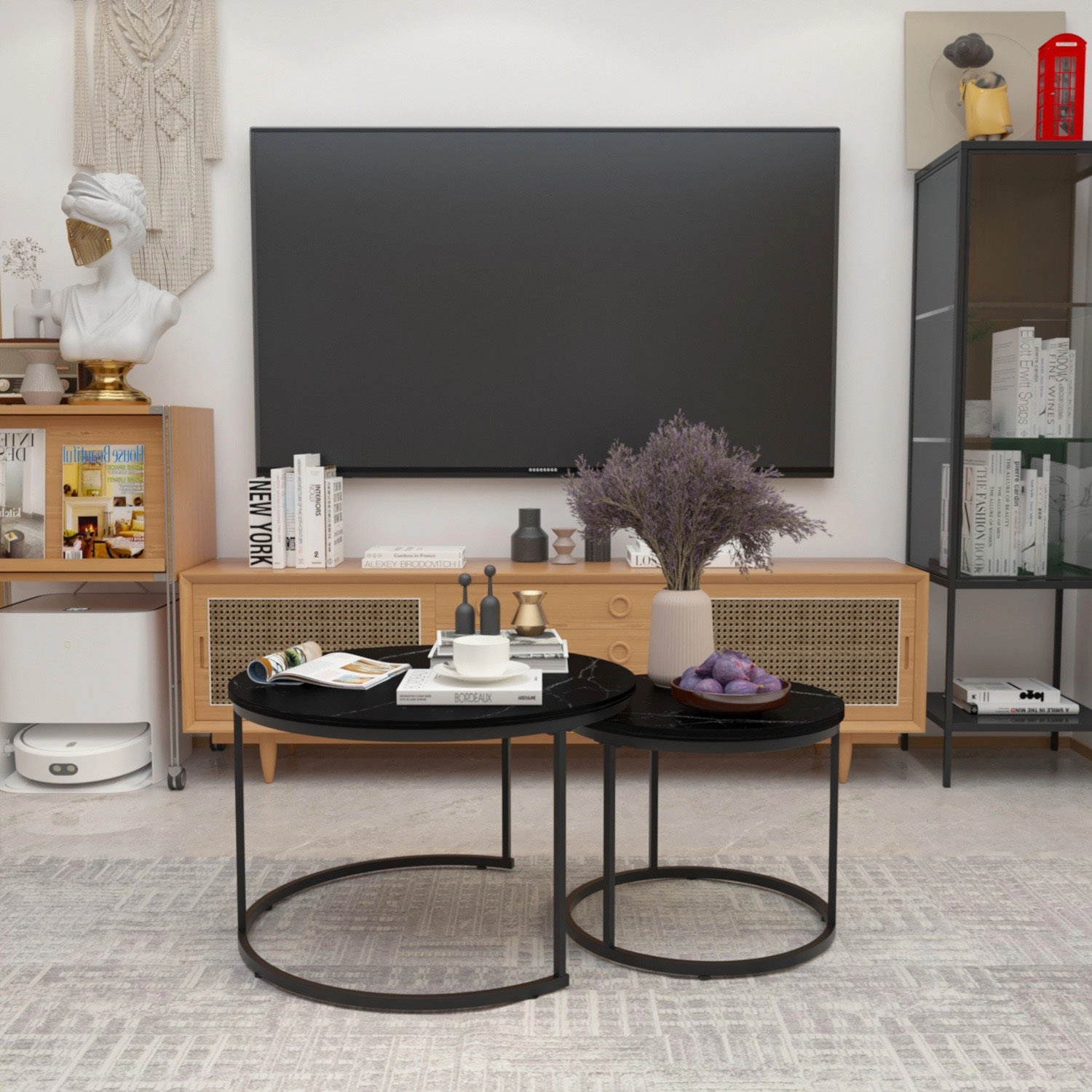 GBruno 2-Piece Nesting Coffee Table Set Round