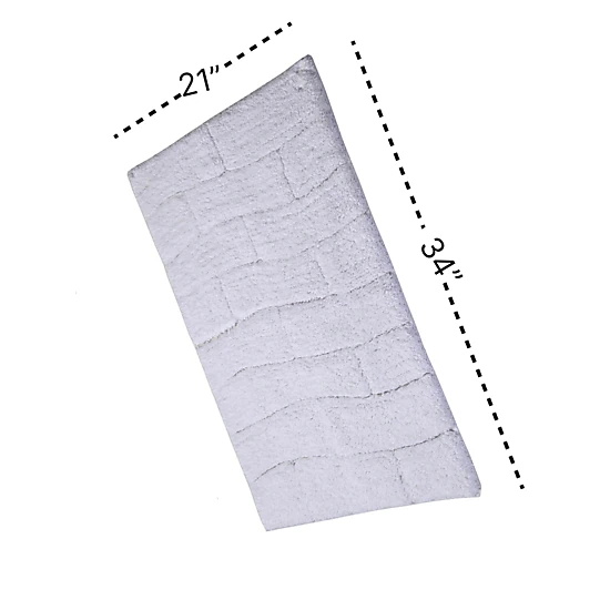 Knightsbridge Stylish And Comfortable All Season Traditional New Tile Design Cotton Bath Rug 21" X 34" White