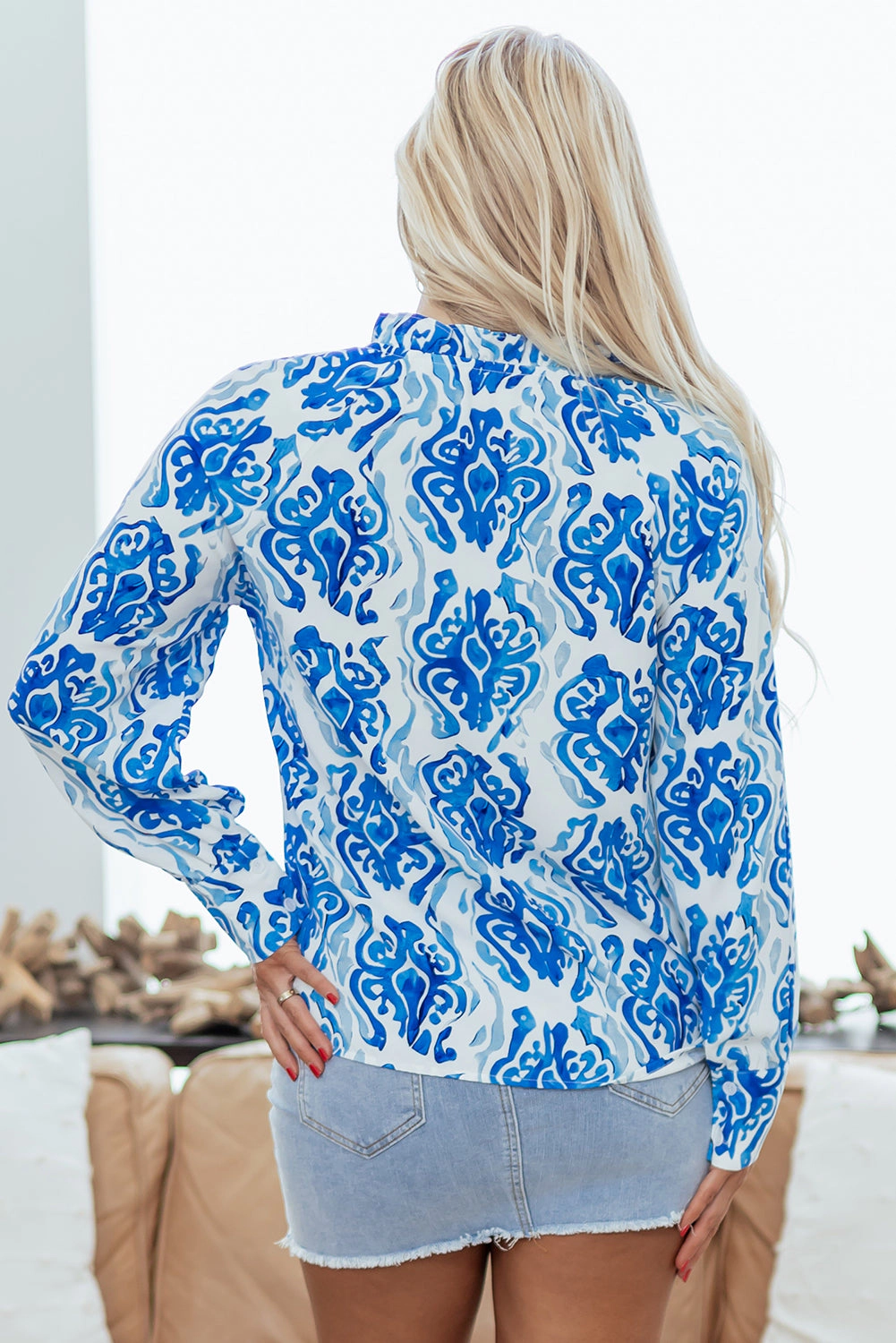 Threaded Pear Women's Serena Front Puff Sleeve Shirt
