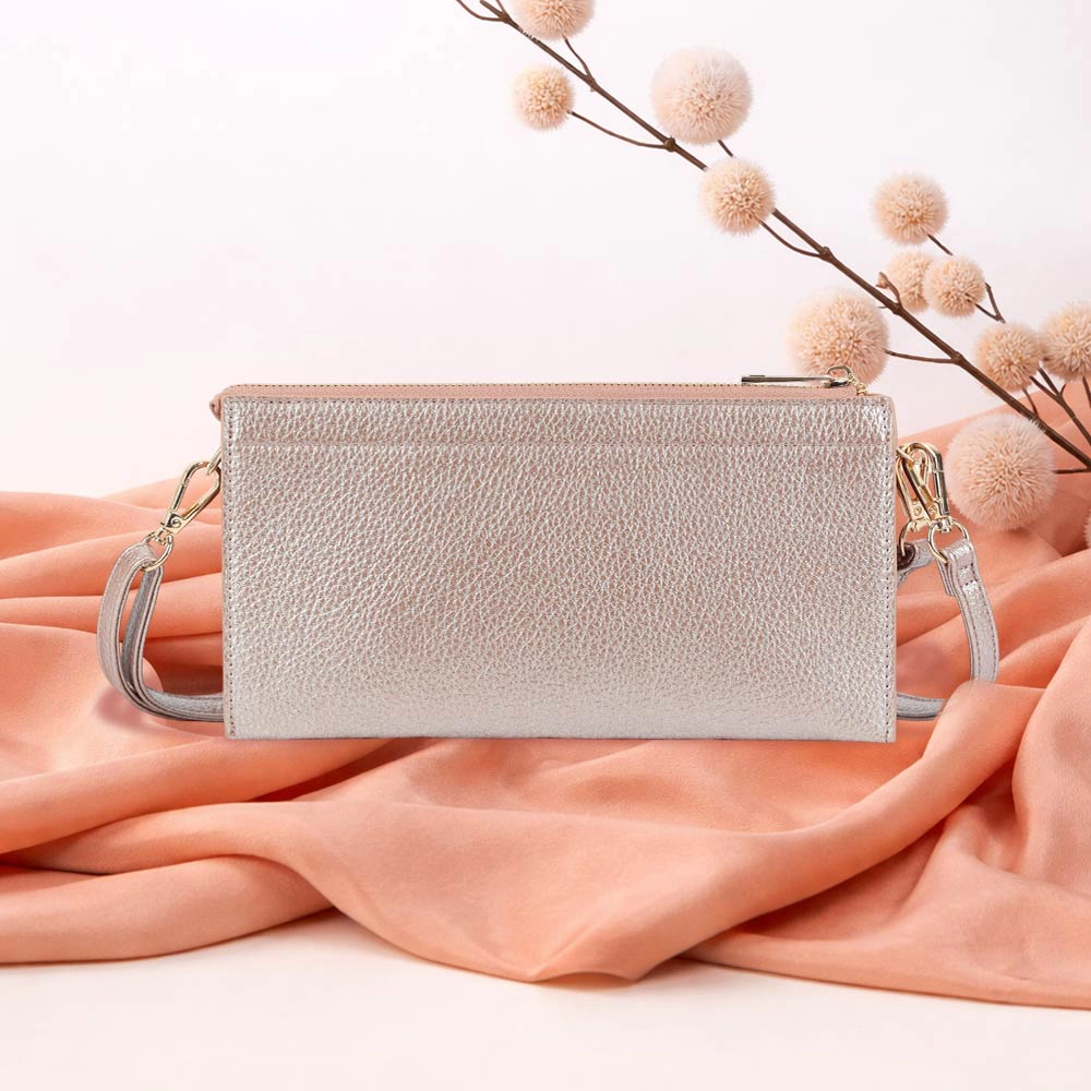 Fashnzfab Faux Leather Slim Wallet Crossbody Bag