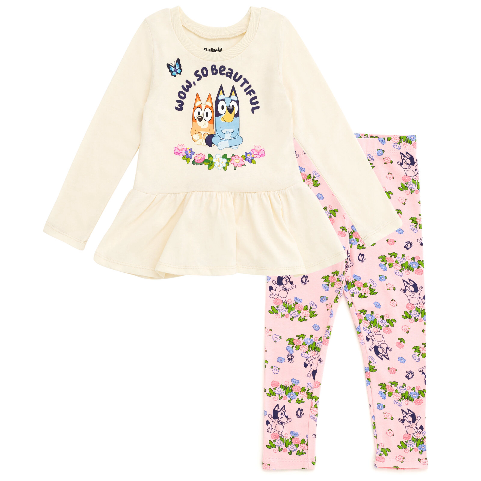 Bluey Girls' 2-Piece Long Sleeve Tee and Leggings Set