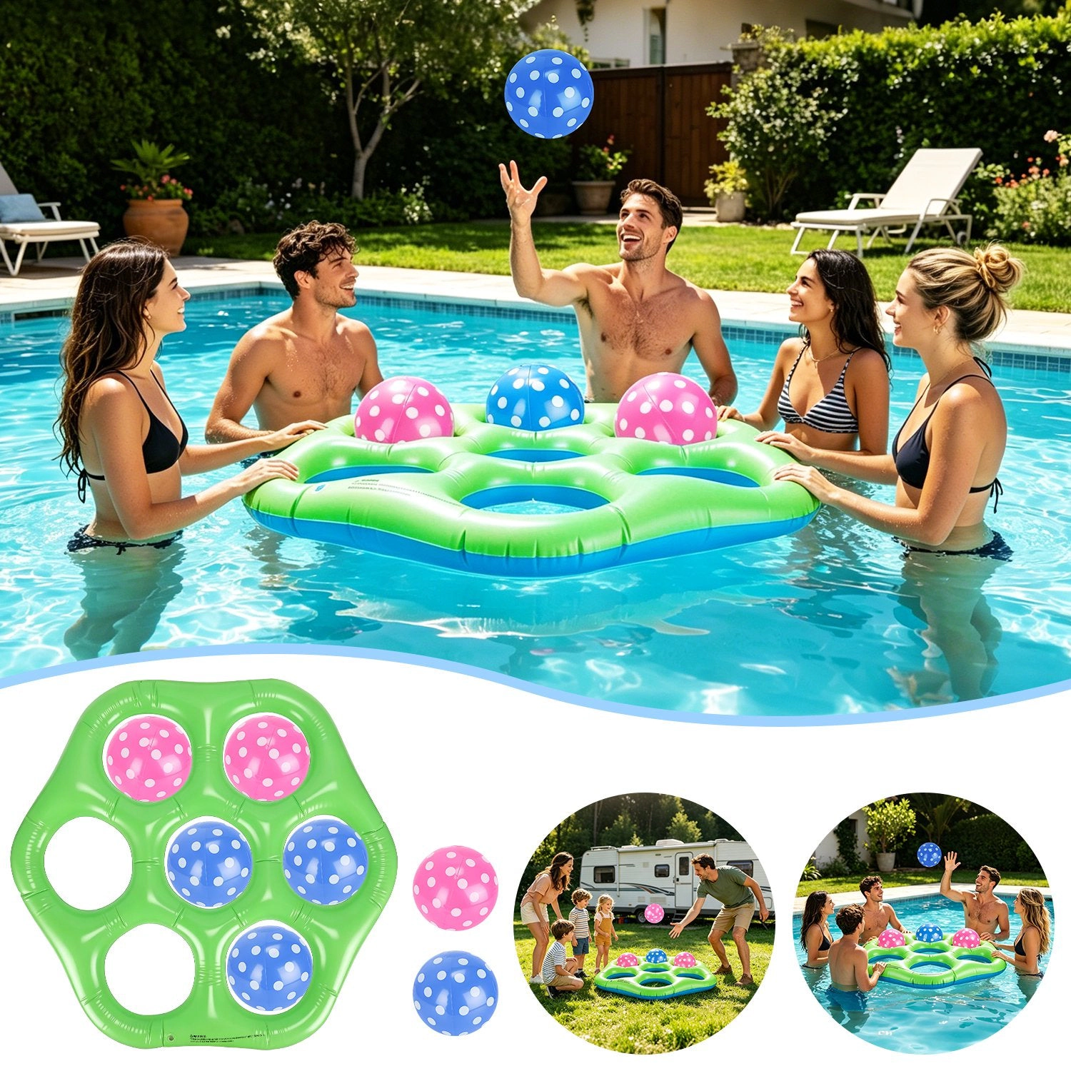 GBruno Inflatable Tic-Tac-Toe Pool Game Set
