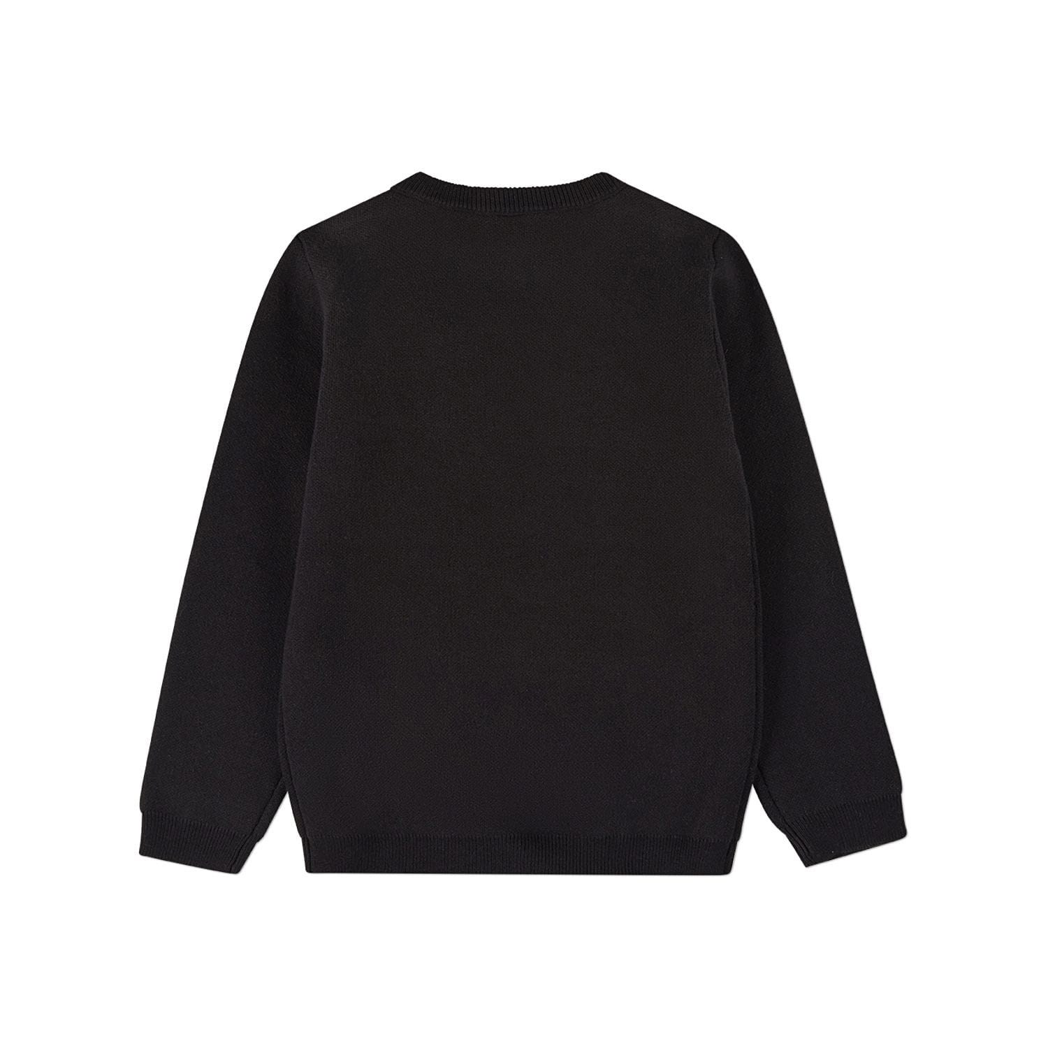 Boys 100% Cotton Knit Pullover Crewneck Sweater with Embossed 3D Crest