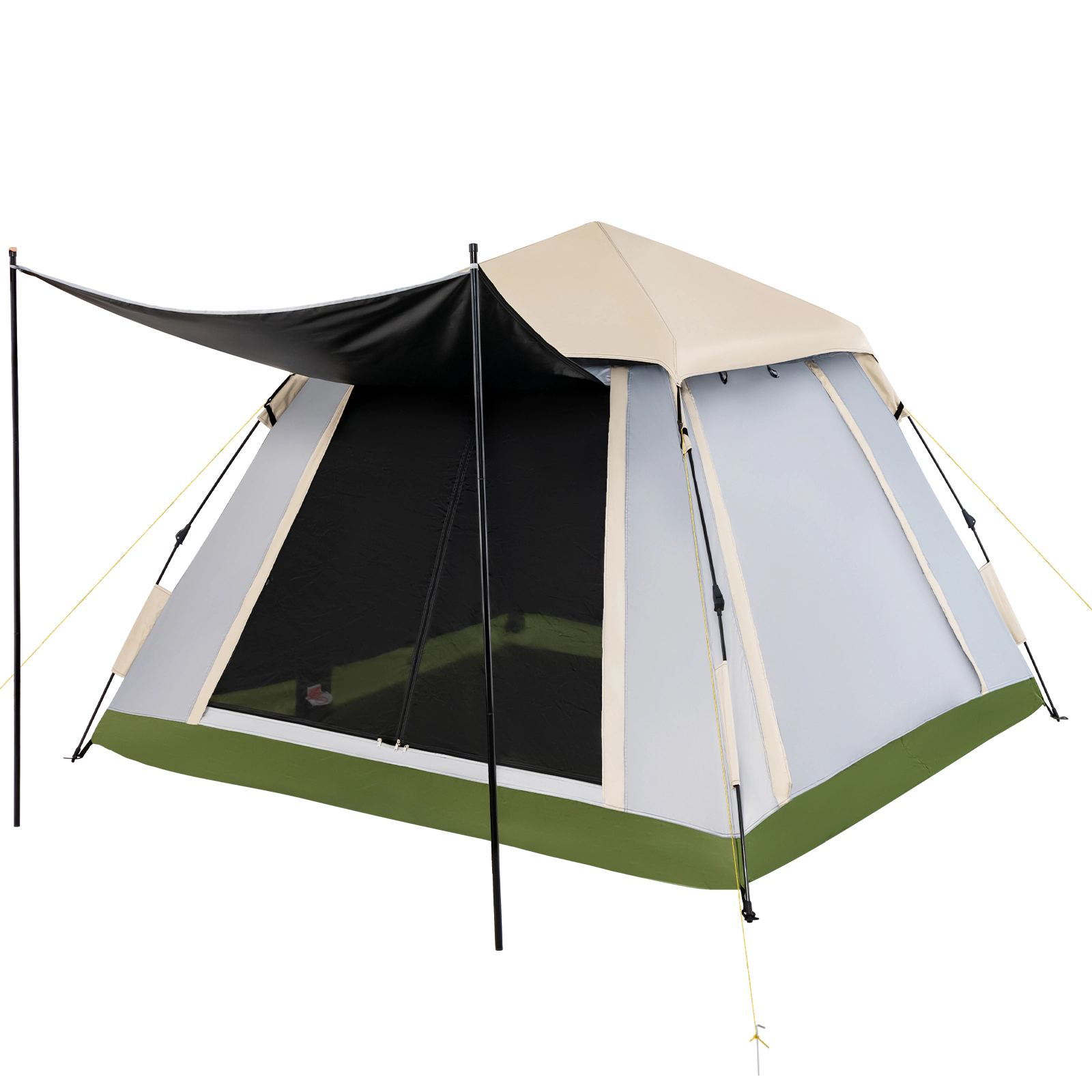 LJG 2-4 Person Instant Pop-up Camping Tent with Removable Rainfly