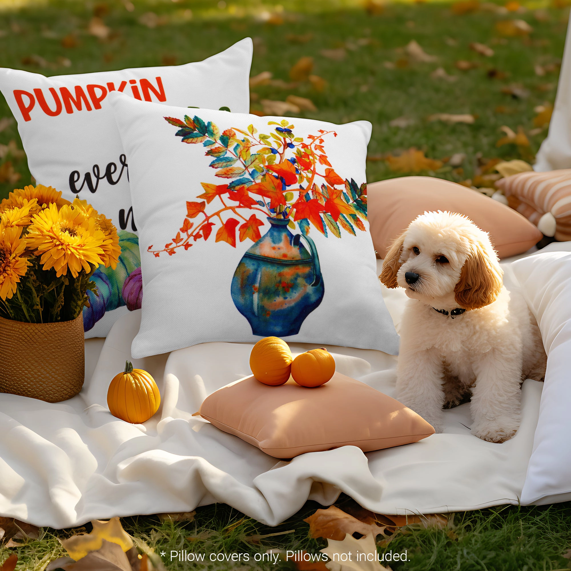 G128 Farmhouse Pumpkin Decorative Throw Pillow Covers