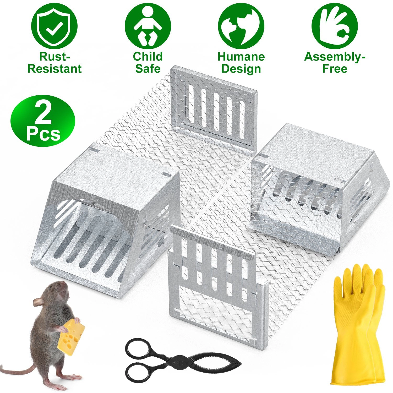 GBruno 2-Piece Galvanized Mouse Trap Cage