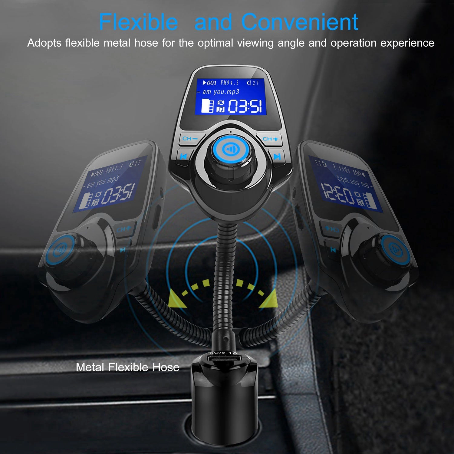 GBruno Wireless FM Transmitter With USB Fast Charging