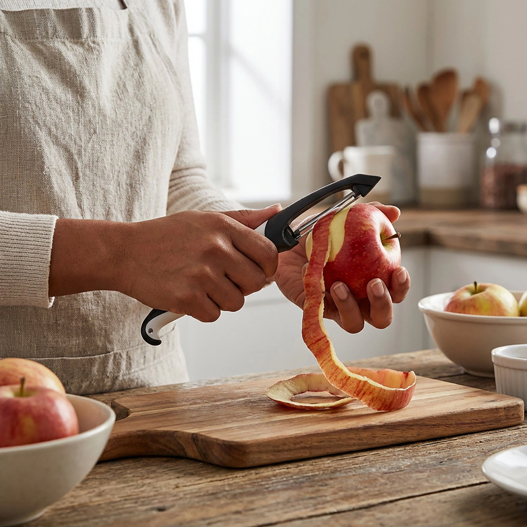 Alilang Women 3-Piece Kitchen Peeler Set with Ergonomic Handles and Stainless Steel Blades