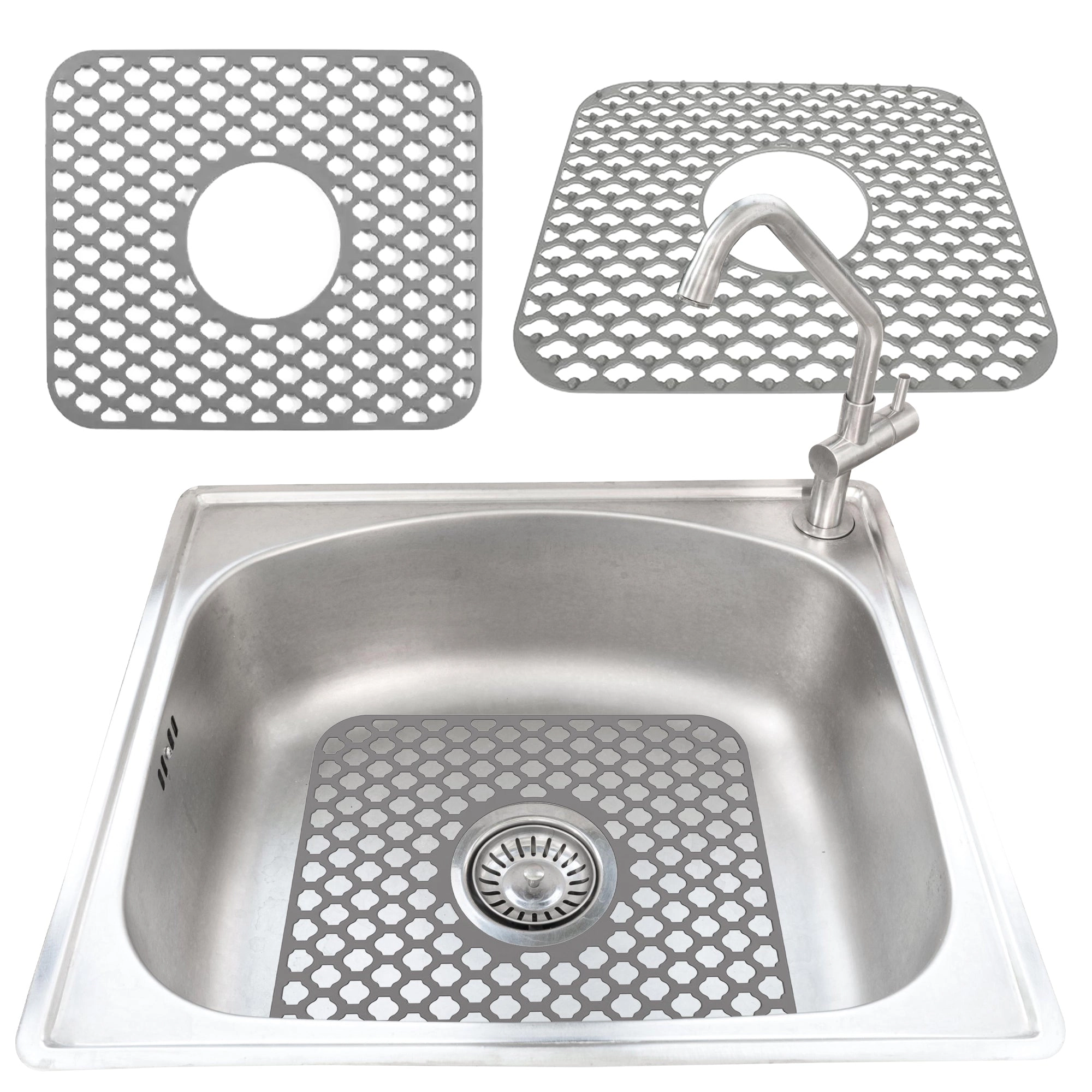 Cheer Collection Silicone Sink Protector Mat for Kitchen Counter and Drain Board