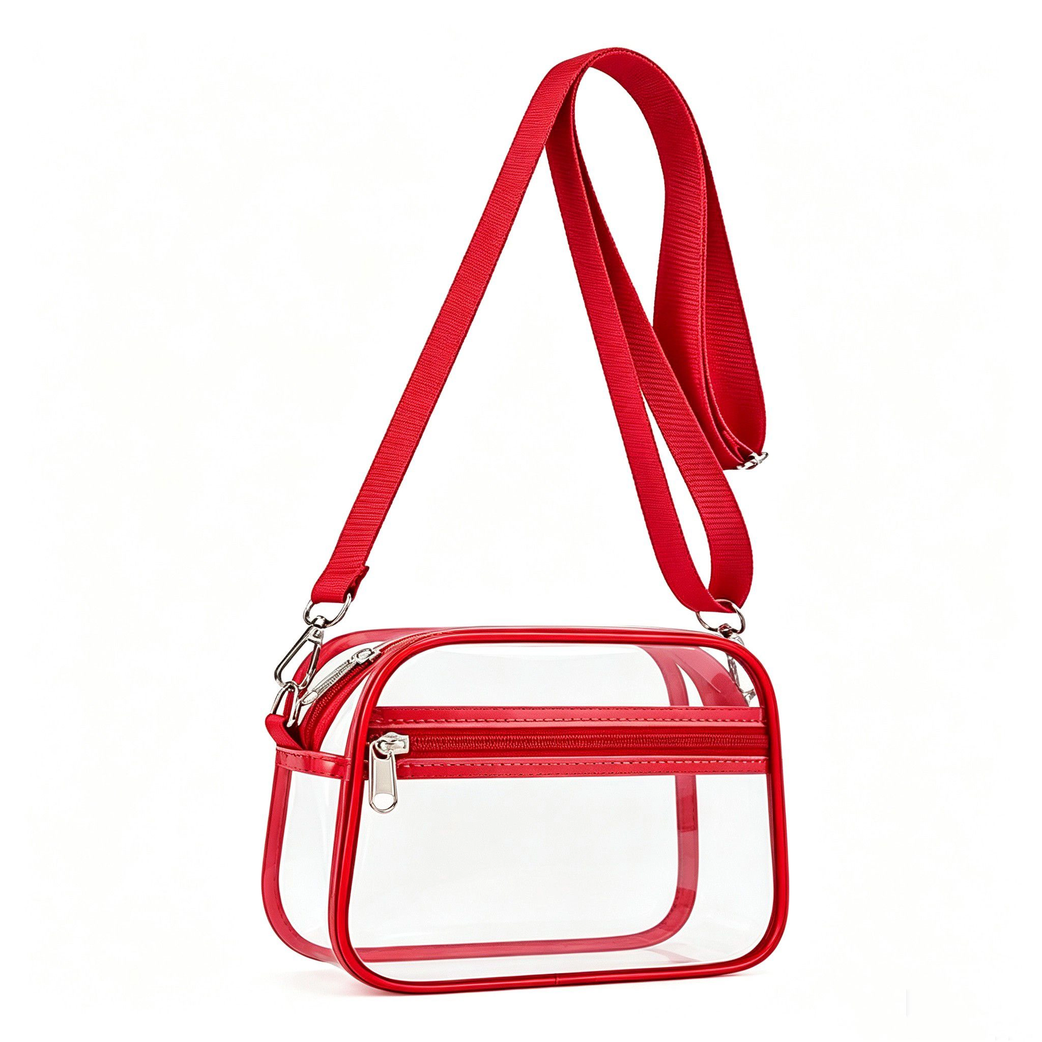 Alilang Women's Clear Stadium Crossbody Bag with Front Zipper Pocket, Adjustable Strap and Medium Transparent Design