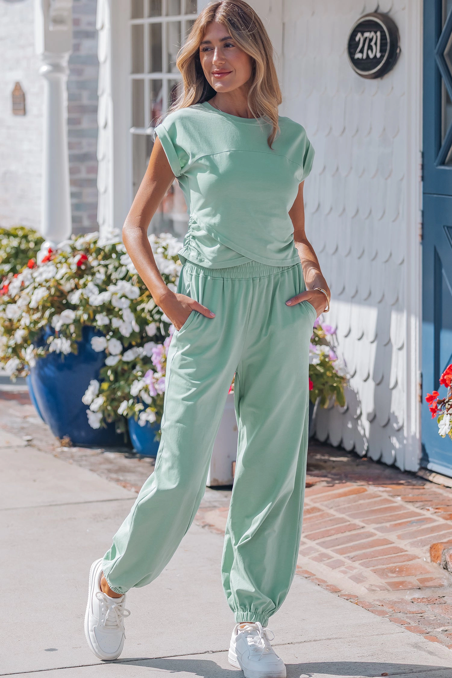 Threaded Pear Women's Rosalie Color Cropped Lounge Set