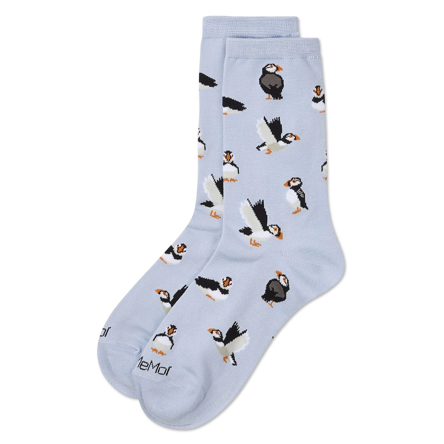 MeMoi Women's Puffin Birds rayon From Bamboo Crew Socks
