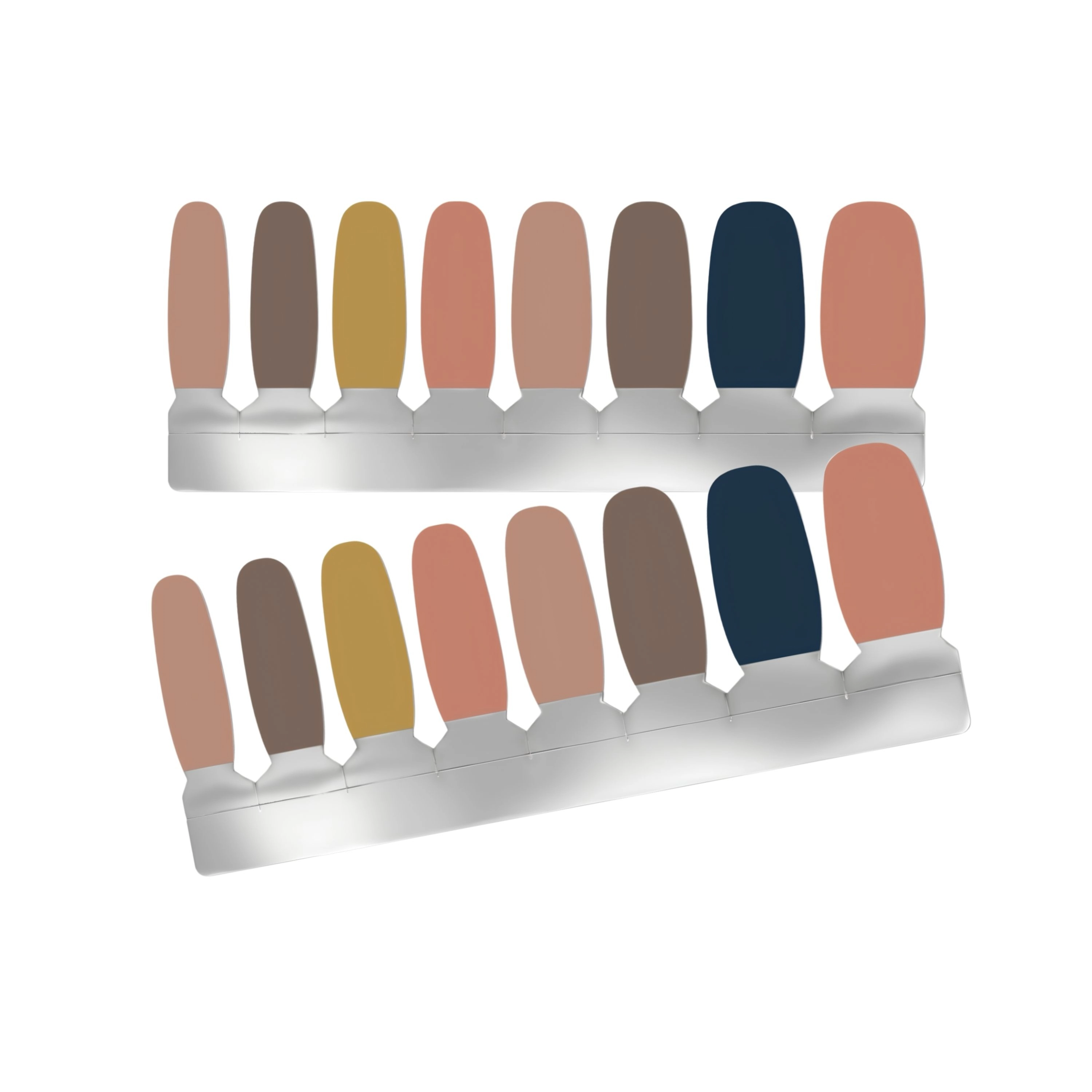 XPNail Women's 2-Pack Bundle of Nail Polish Strips Mustard Shades 16ct