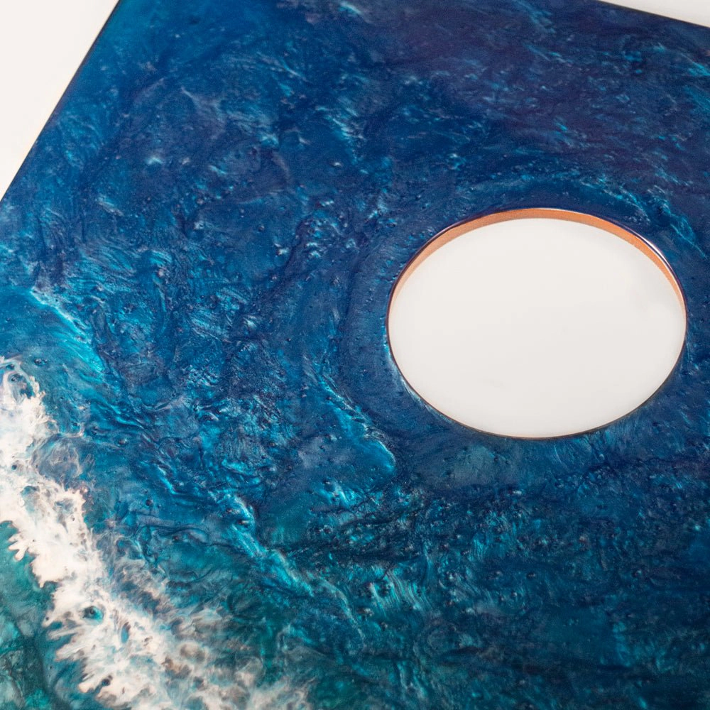 Elakai  The Beach Epoxy Resin Mahogany Pathfinder Art Cornhole Boards