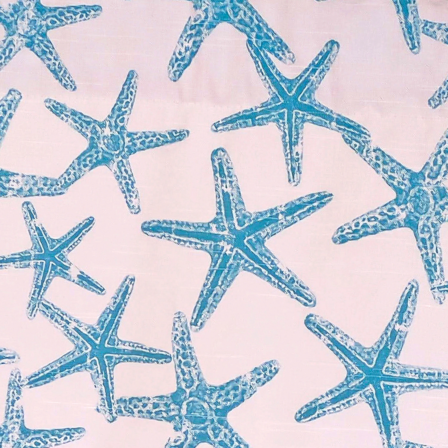 RLF Home 100% Cotton StarFish Regal With Ivory Lining Rod Pocket Window Valance 50" x 17" Aqua