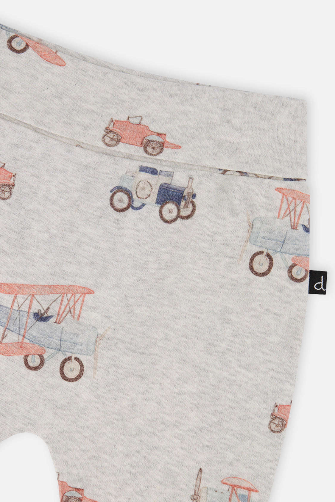 Deux par Boys Organic Cotton Evolutive Pants with Printed Airplanes