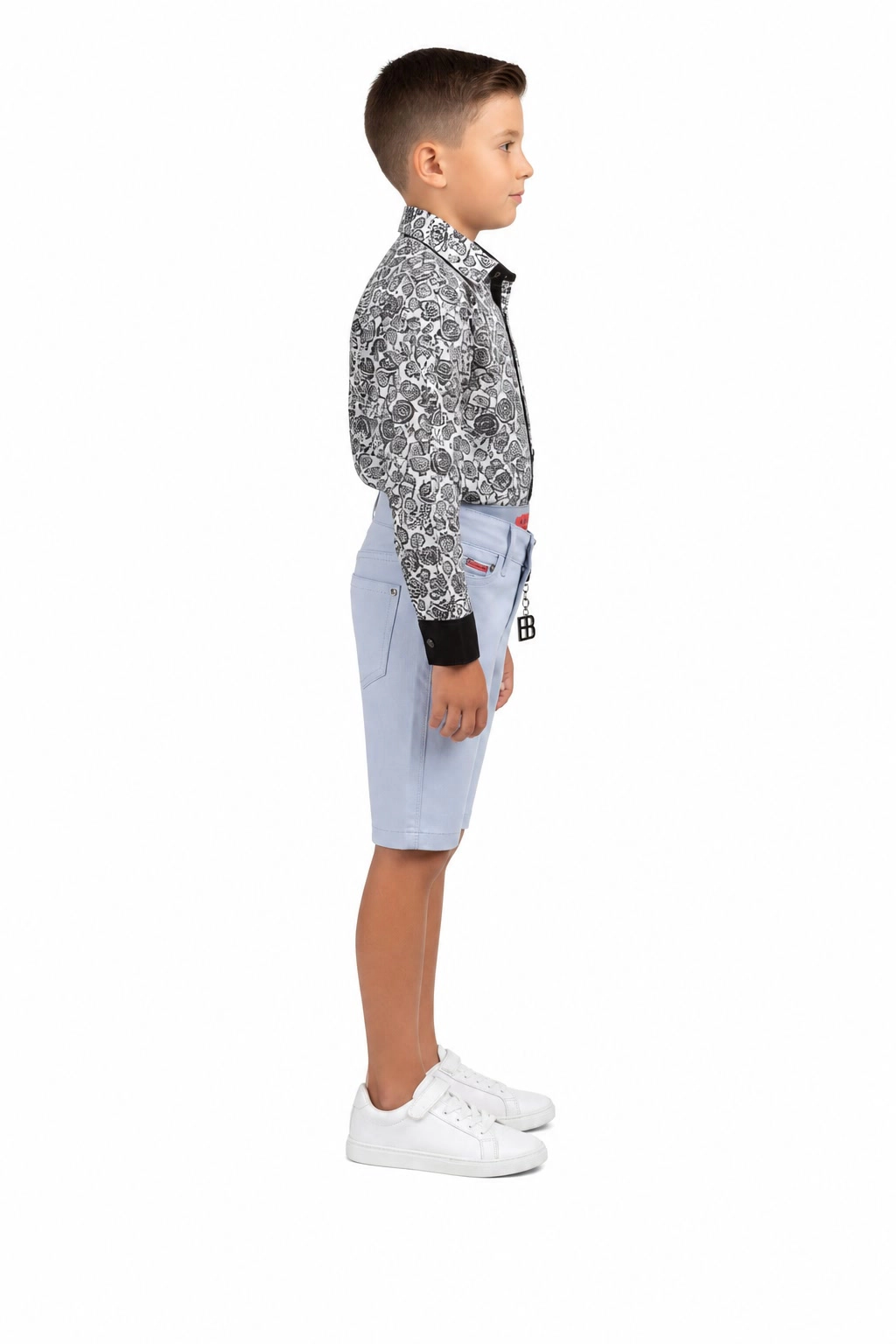 Elie Balleh Boys Slim Fit Cotton Twill Short Pants