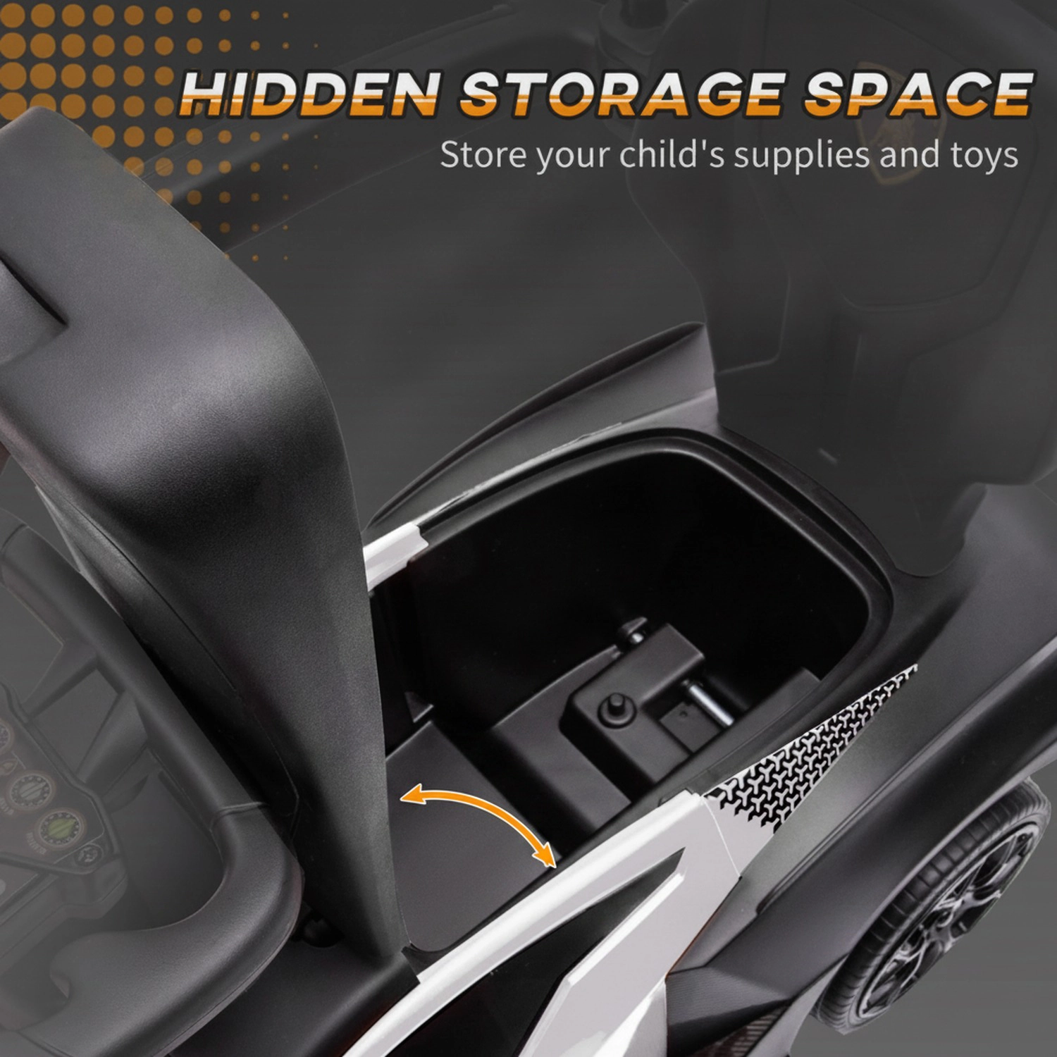 HONGGE Licensed Push Car with Steering Wheel Horn and Storage 2-in -1