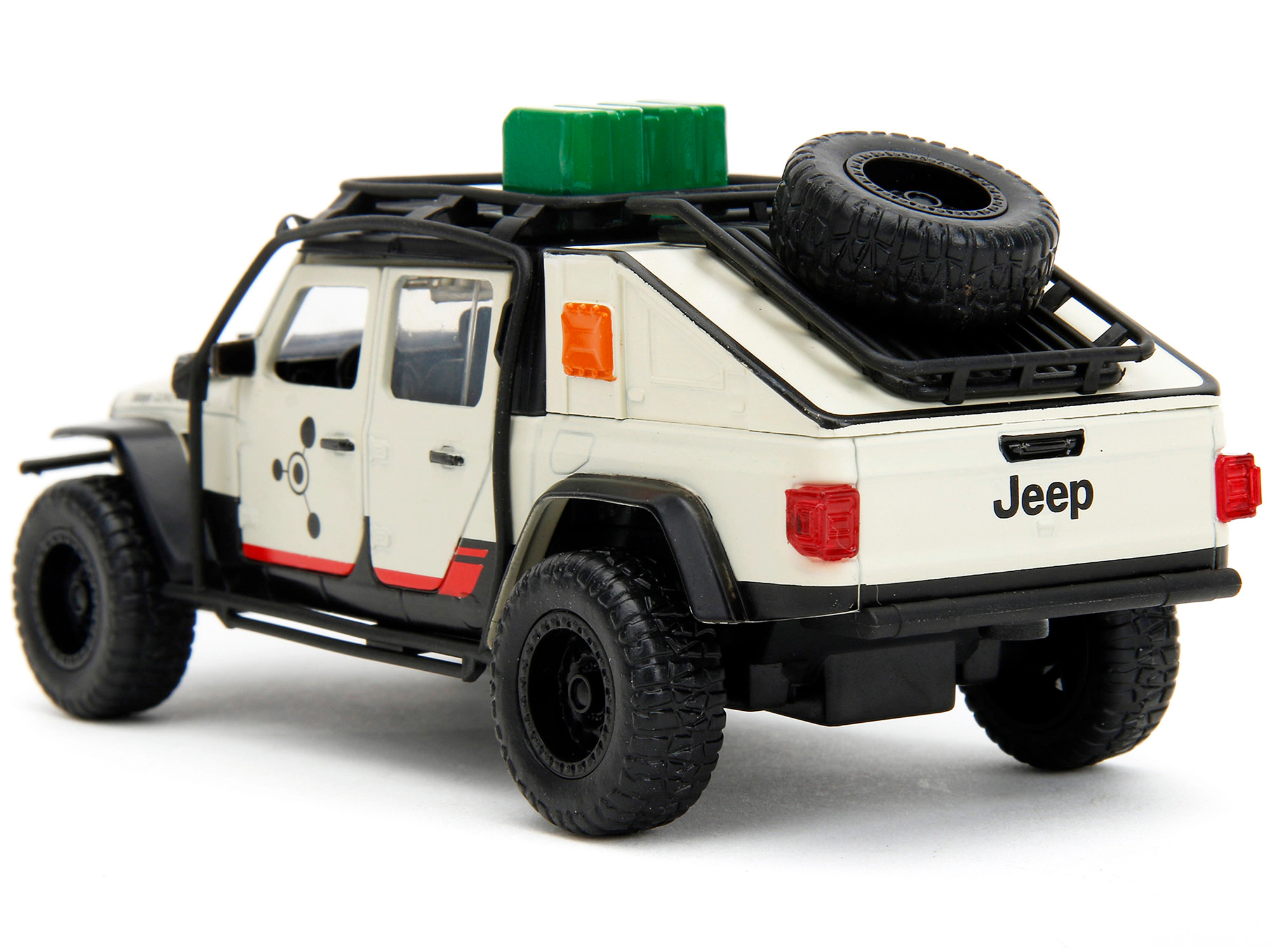Jada Jeep Gladiator Pickup Truck with Equipment Shell Beige with Graphics "Biosyn Genetics" "Jurassic World