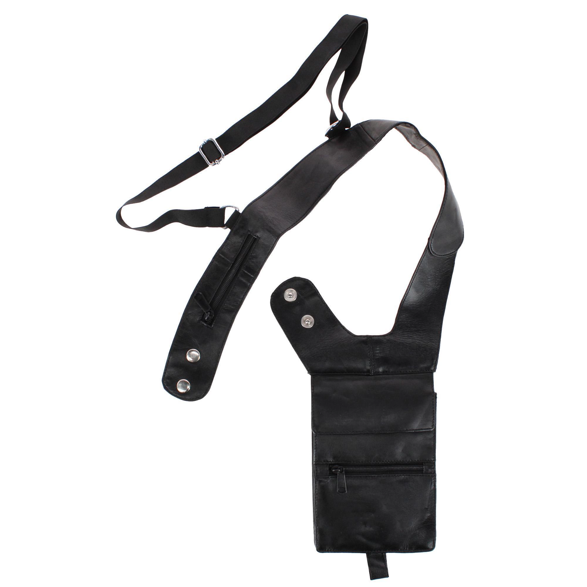 CTM Leather Deluxe Travel Shoulder Wallet