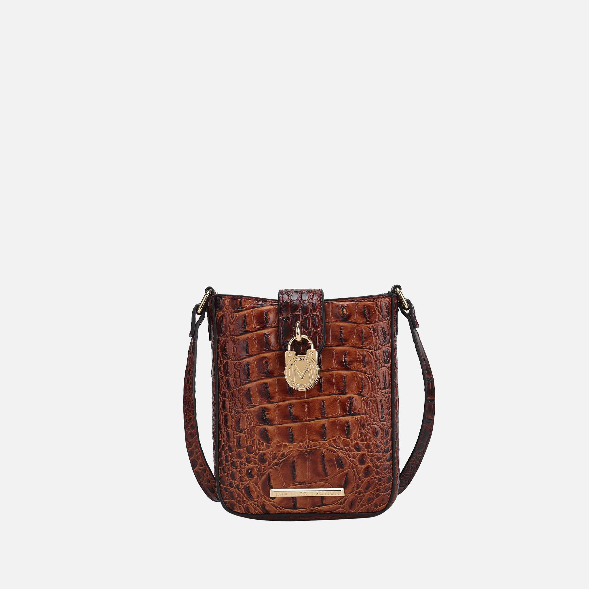 MKF Collection by Mia K Avery Crossbody Bag - Croco Embossed Vegan Leather