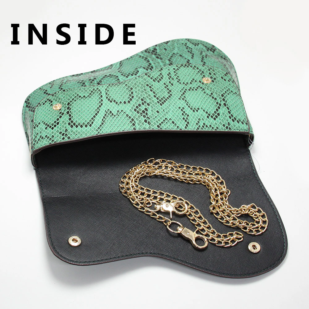 Fashnzfab Snake Skin Patterned Faux Leather Clutch / Crossbody Bag