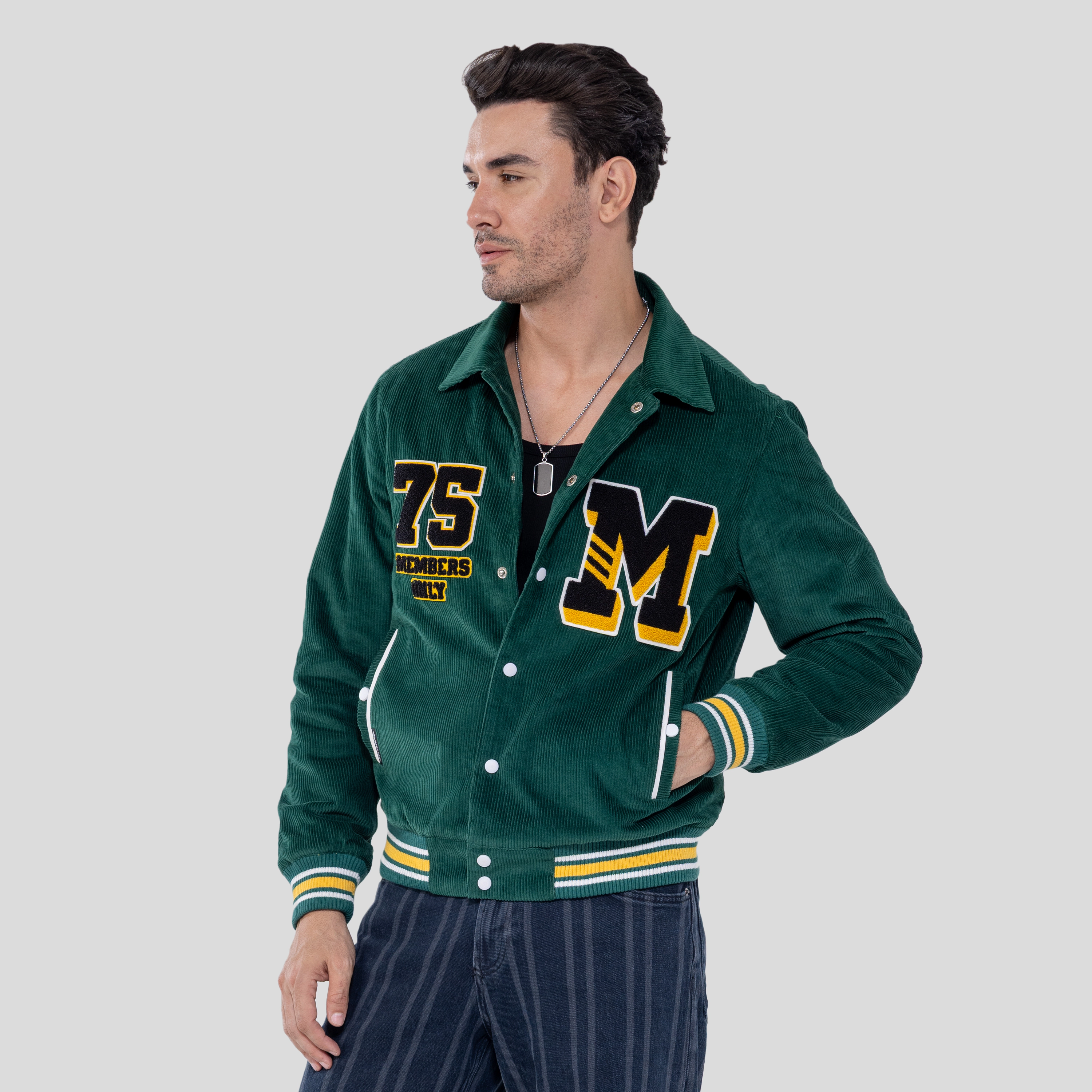 Members Only Men's Corduroy Varsity Jacket
