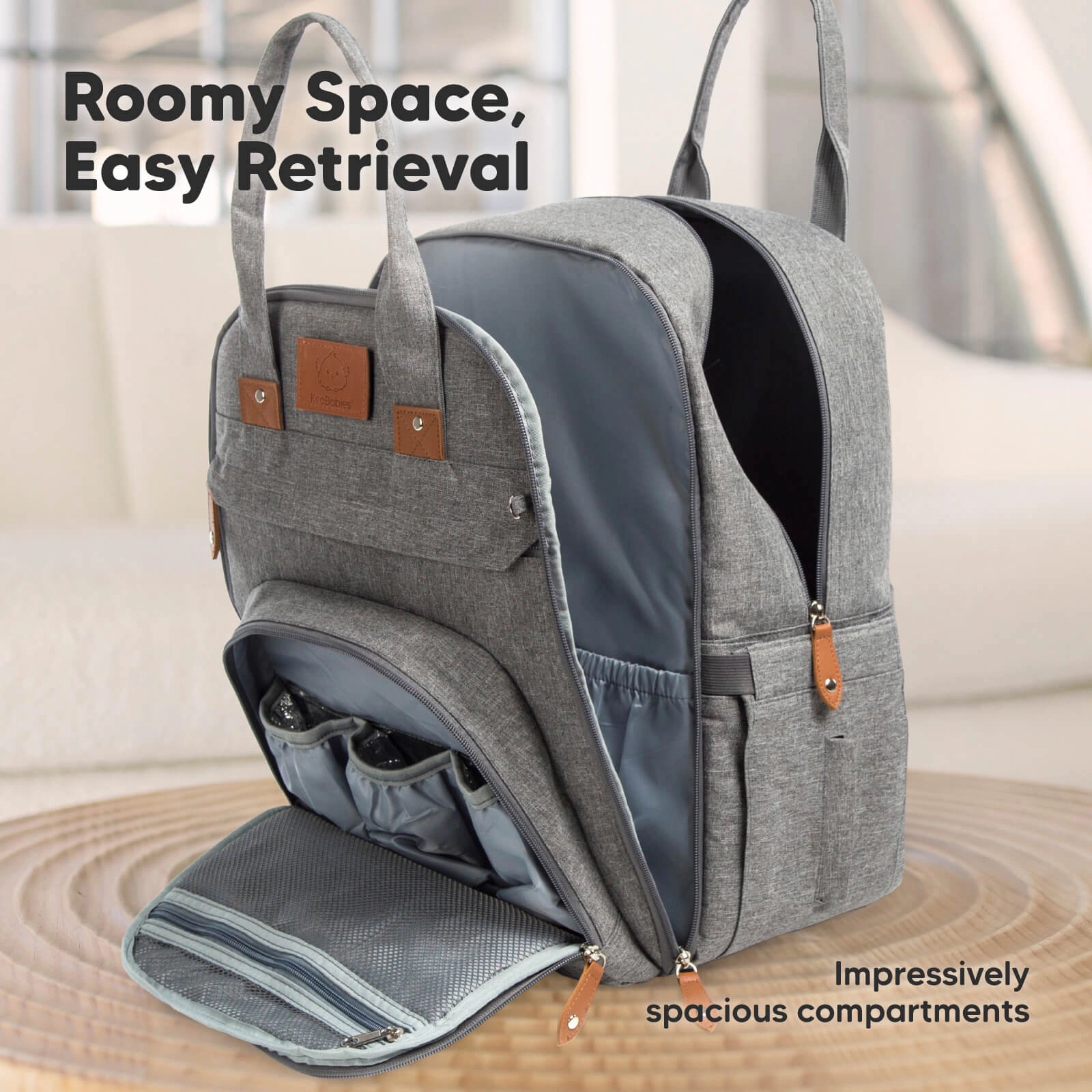 KeaBabies Rove Diaper Bag for Baby Boys, Girls