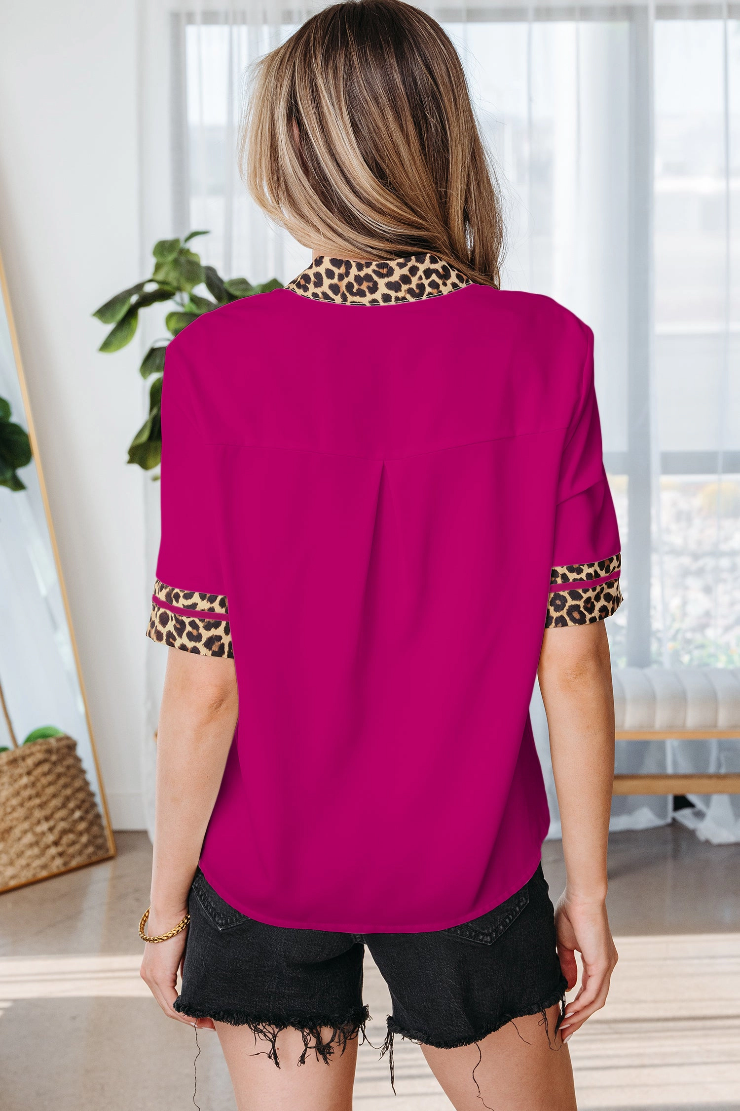 19092 Threaded Pear Elliana Trim Short Sleeve Blouse