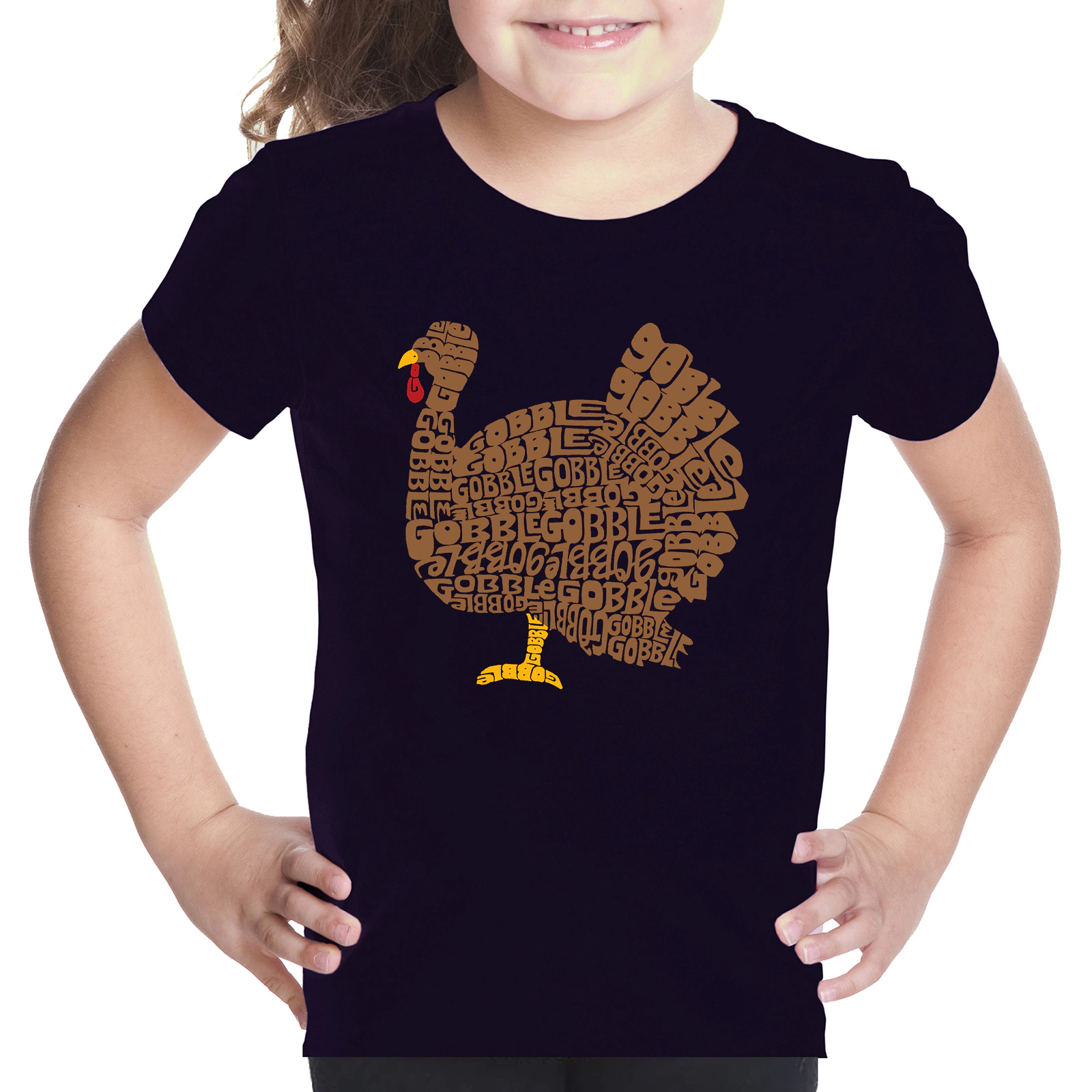 LA Pop Art Girls Word T-Shirt - Thanksgiving