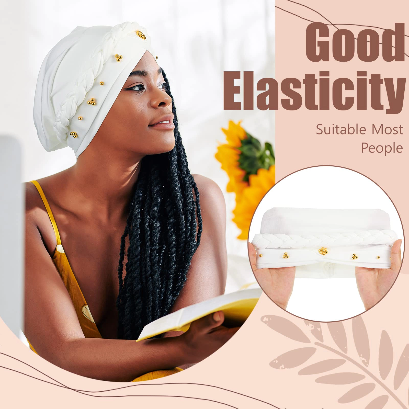 PIGFDK 6 Turbans Head Wraps For Women